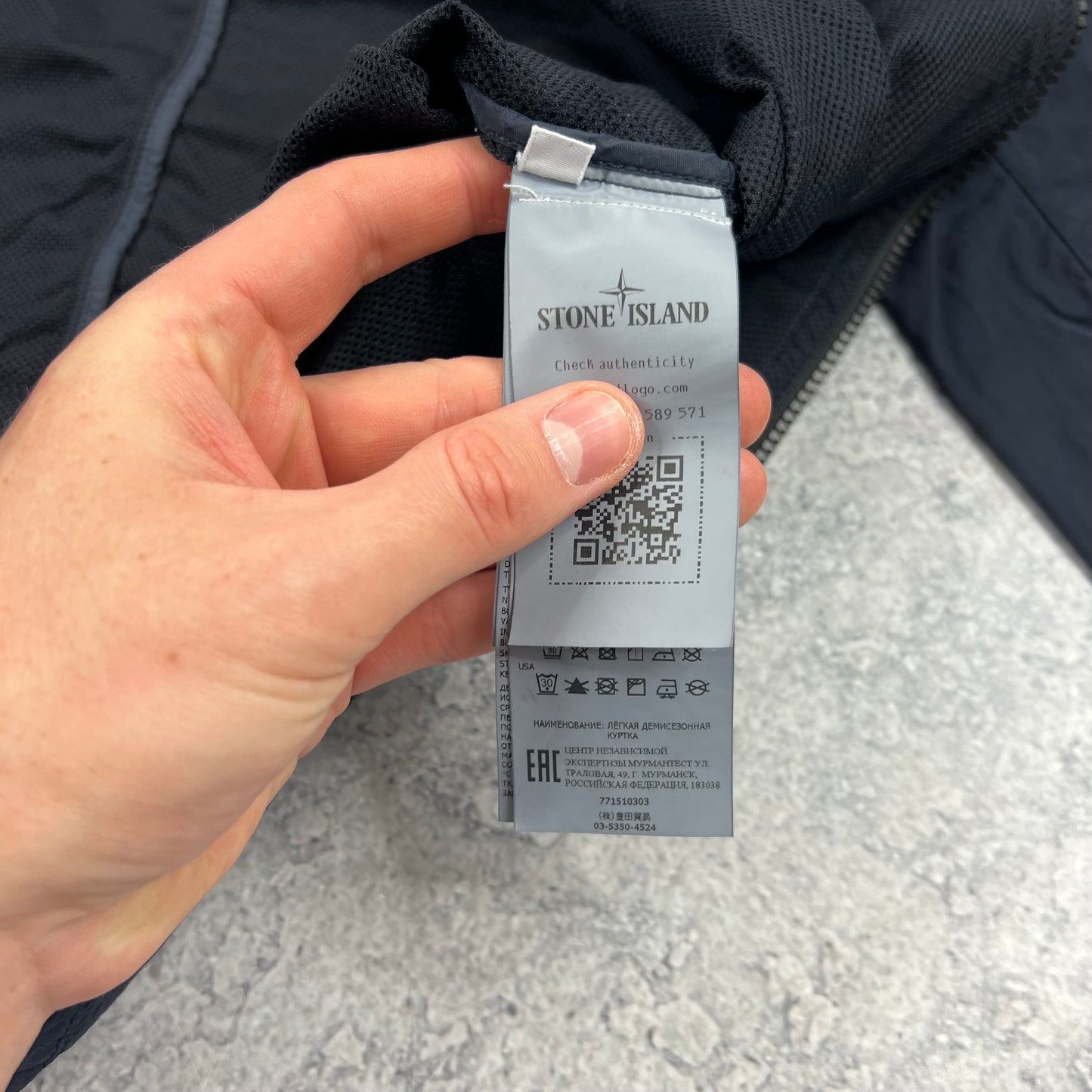 Stone Island Navy Naslan Overshirt Large 23”