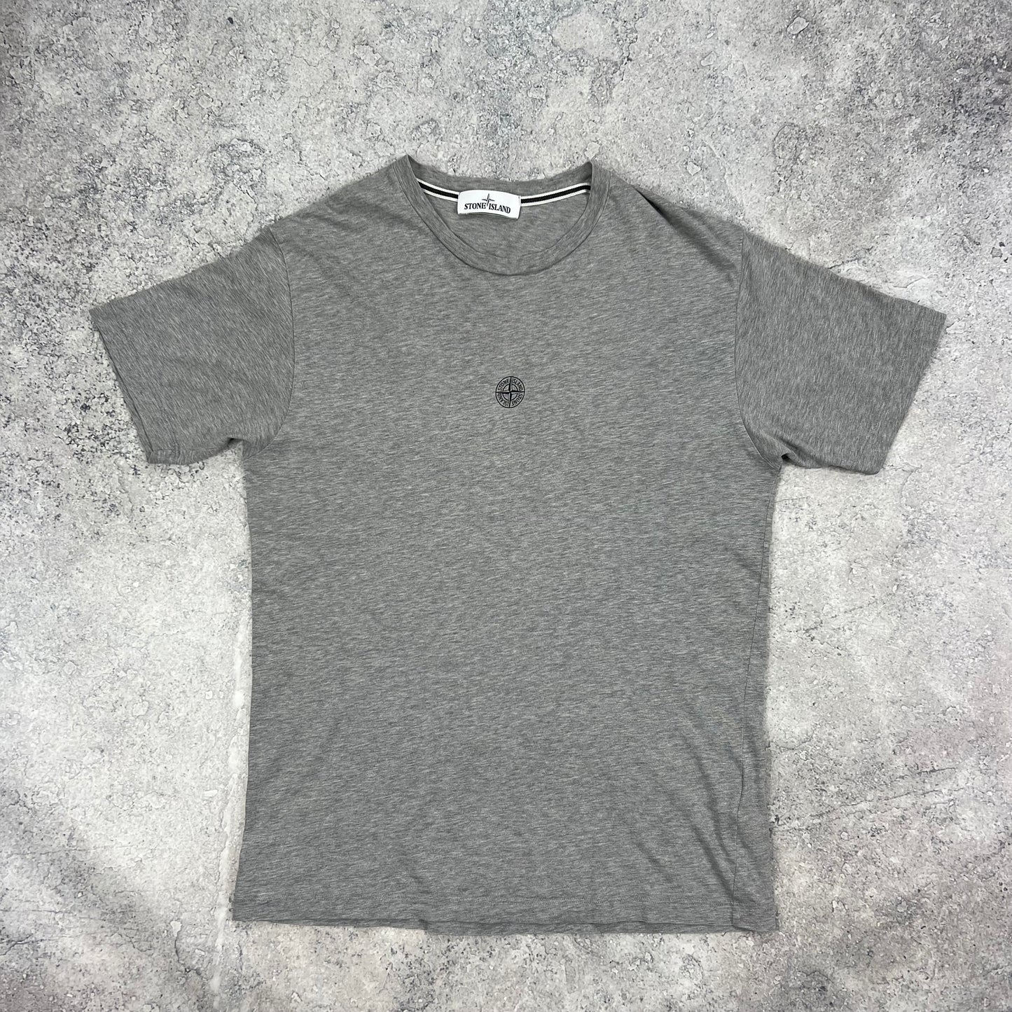 Stone Island Grey Spellout T-Shirt Large 20.75”