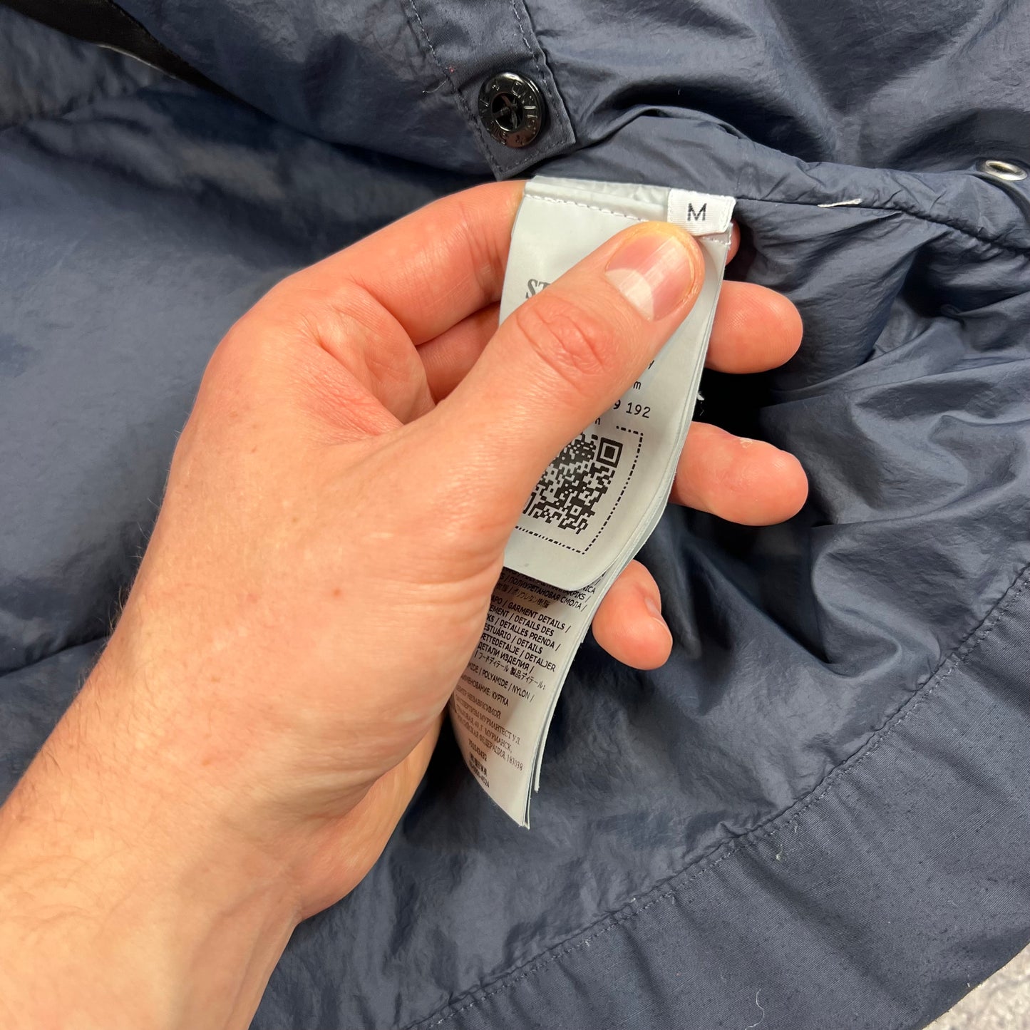 Stone Island Navy Naslan Watro Down Jacket Medium 23”