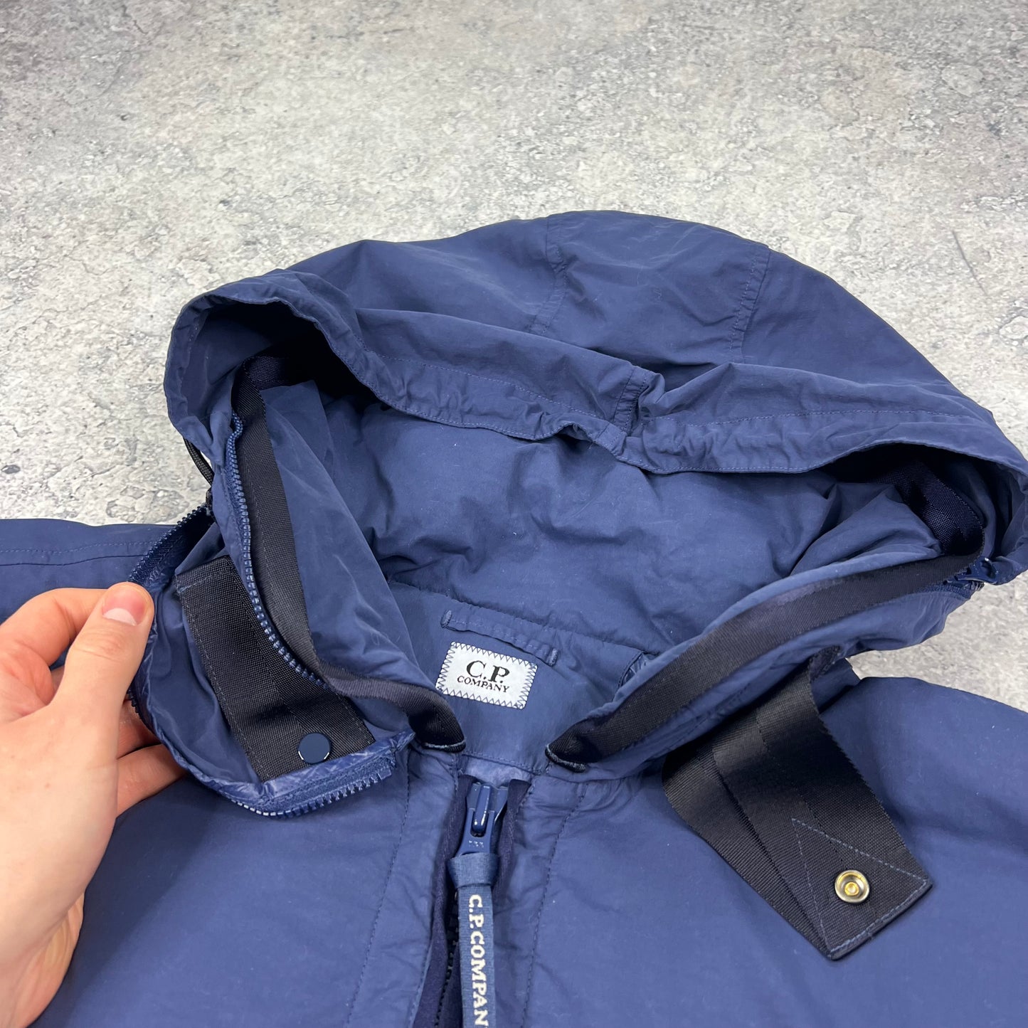 CP Company Blue Flatt Nylon Down Jacket XL 26”