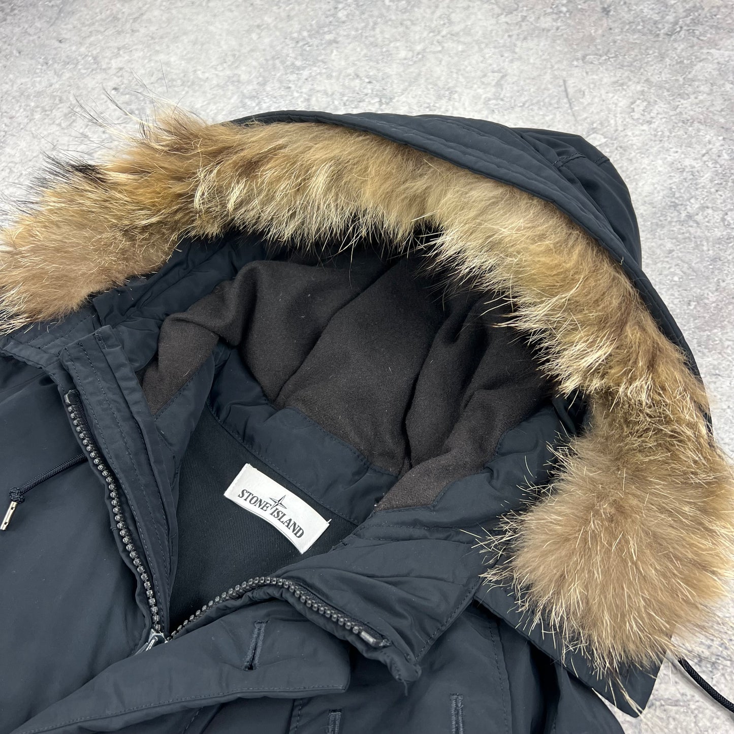 Stone Island Navy Micro Reps Down Parka Medium 23”