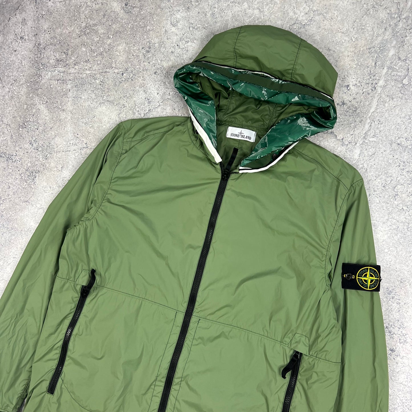 Stone Island Green Skin Touch Nylon Jacket XL 24.25”