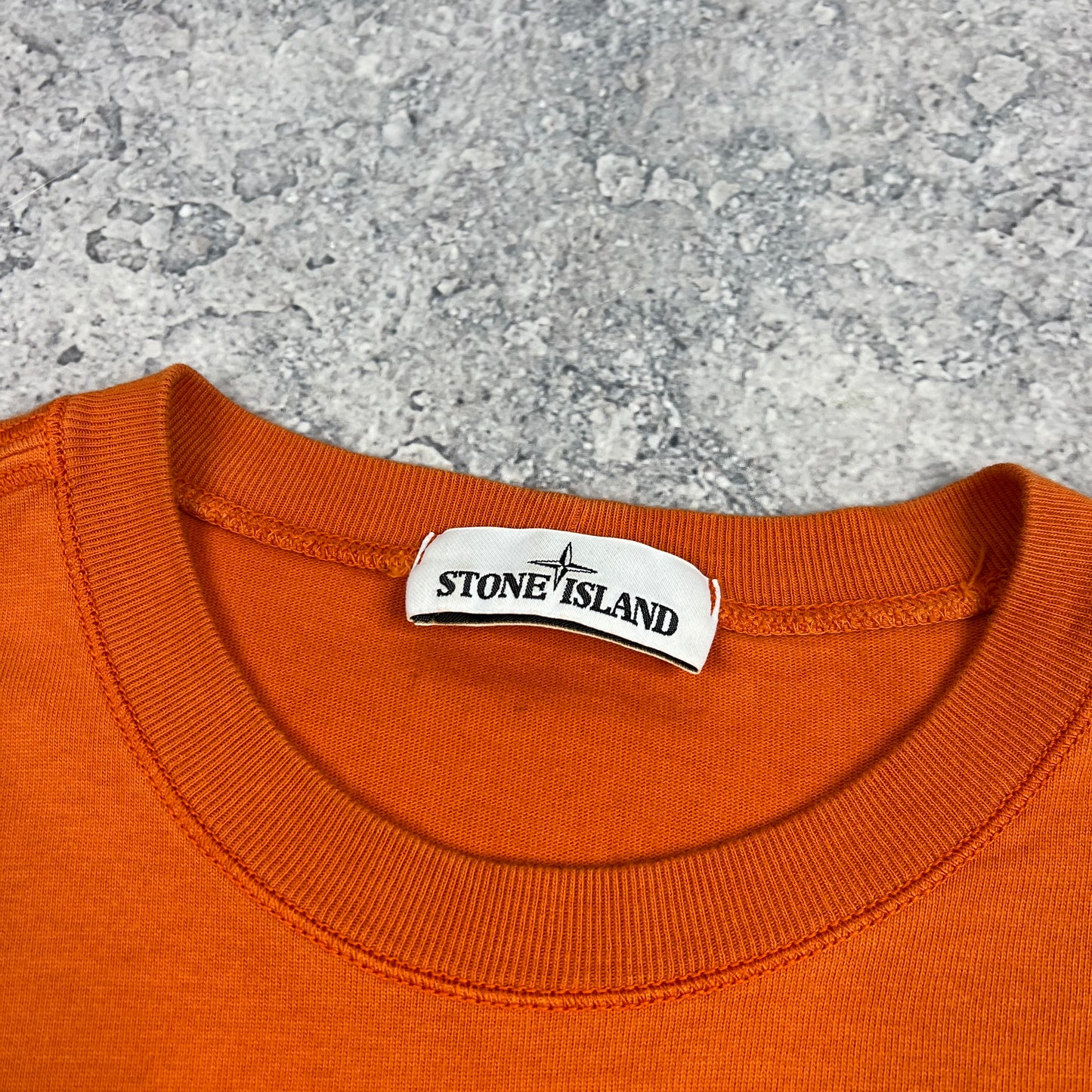 Stone Island Orange Lightweight Sweatshirt Medium 21.75”