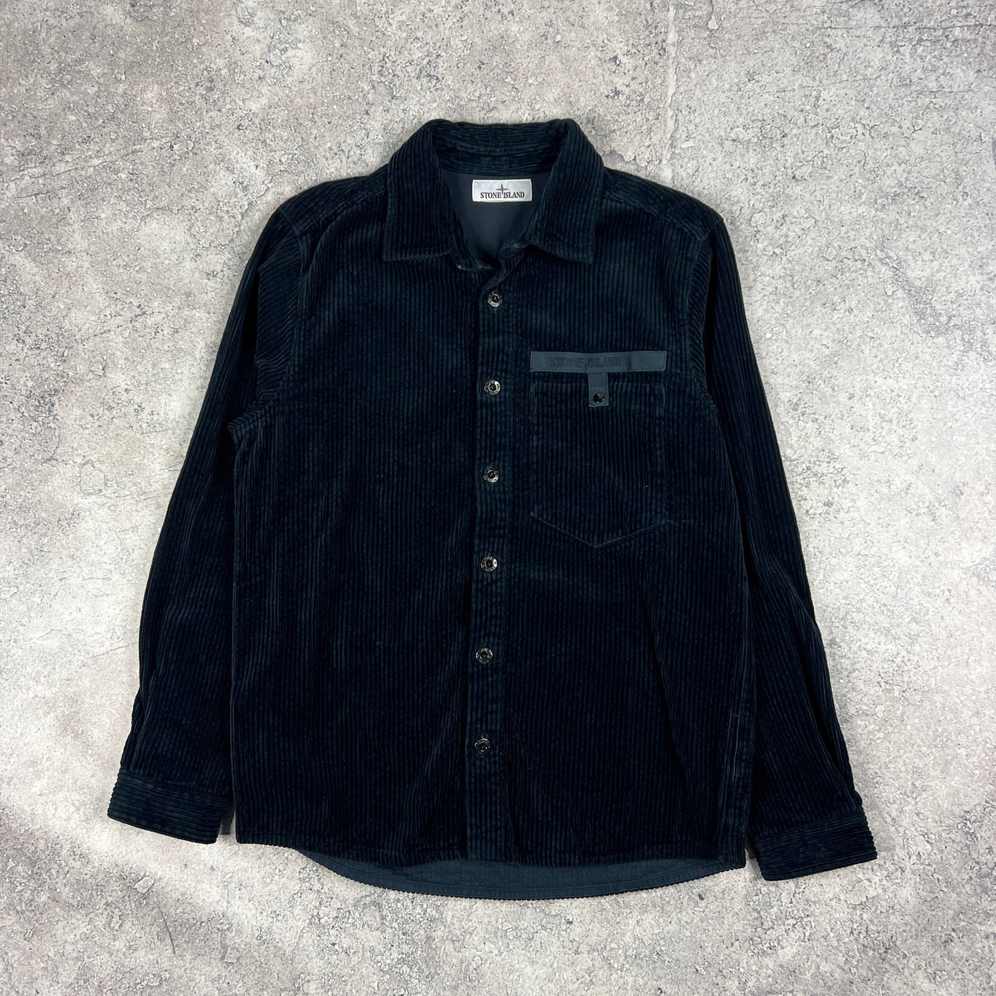 Stone Island Navy Corduroy Shirt Medium 22”