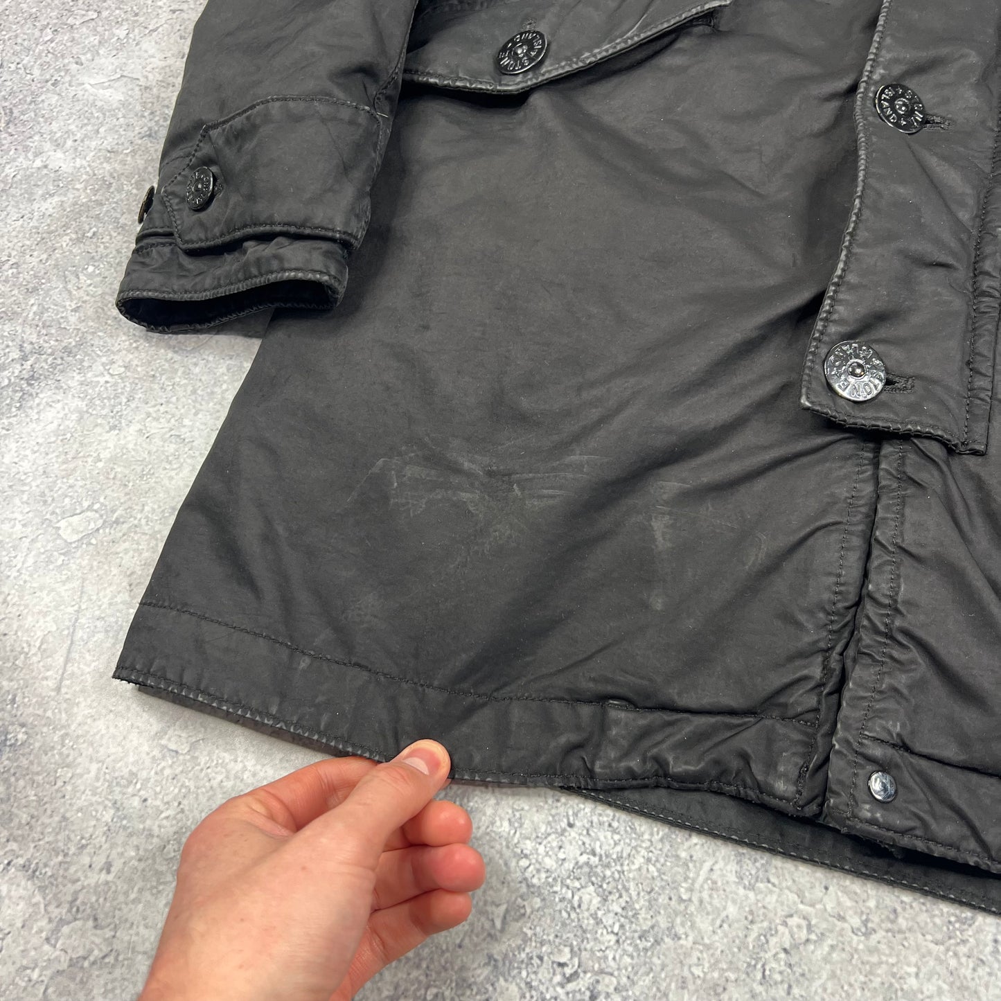 Stone Island Black David Down Parka Jacket Small 22”