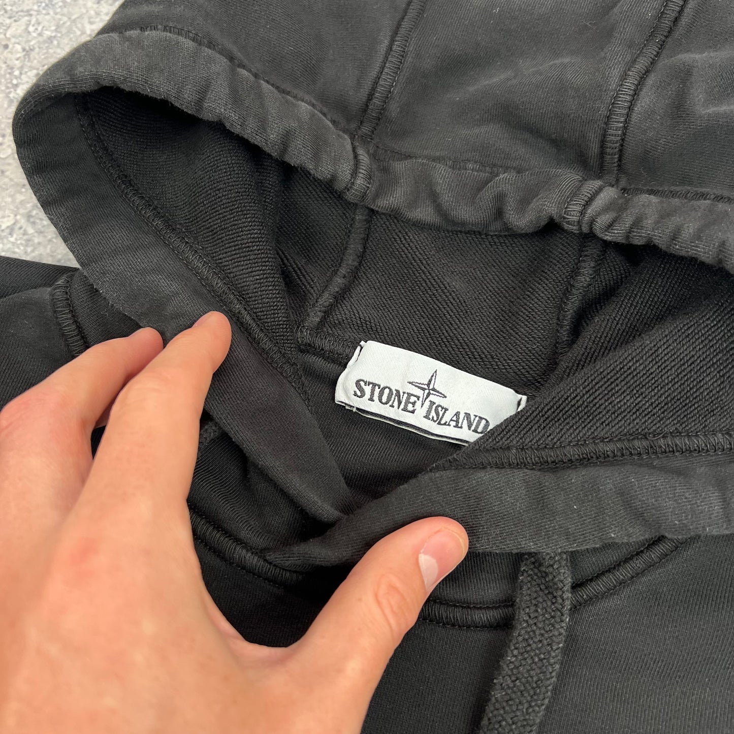 Stone Island Black Pullover Hoodie Medium 22”