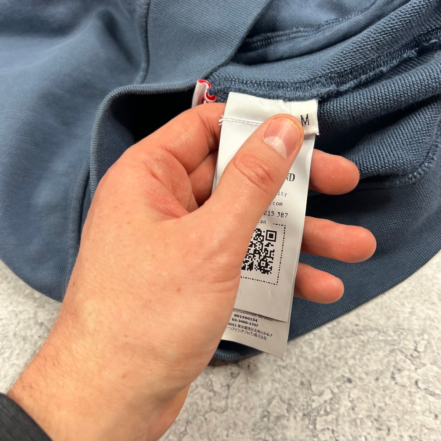 Stone Island Blue Nylon Metal Primaloft Sweatshirt Medium 21”