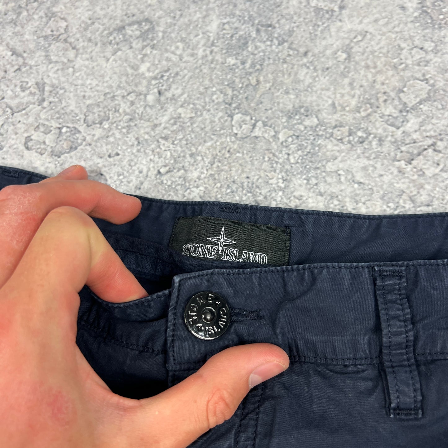 Stone Island Navy Shadow Project Cargo Shorts Size 50- W34”