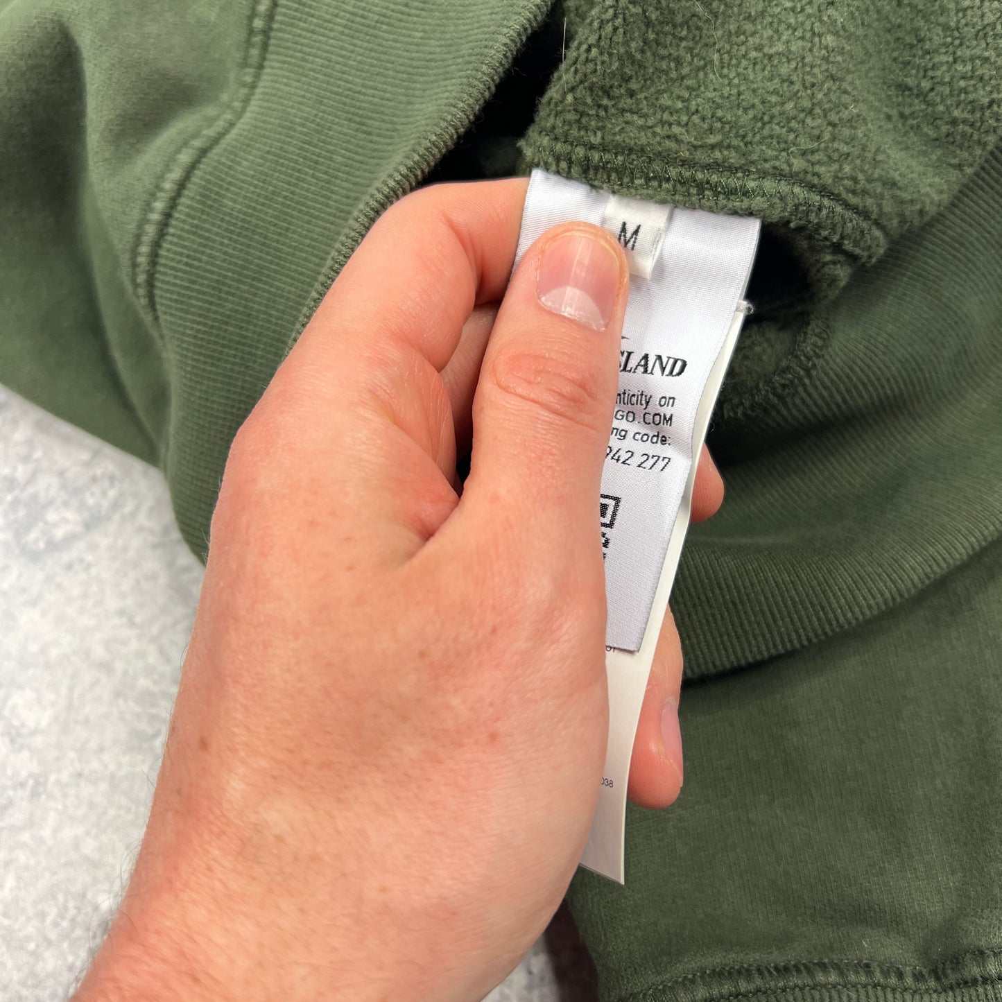 Stone Island Khaki FZ Hoodie Medium 21.75”