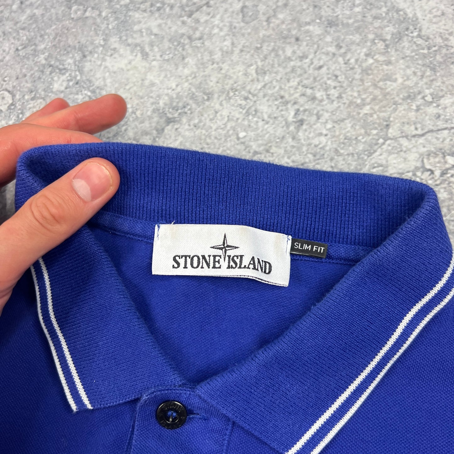 Stone Island Blue L/S Polo XL Slim Fit 23.5”