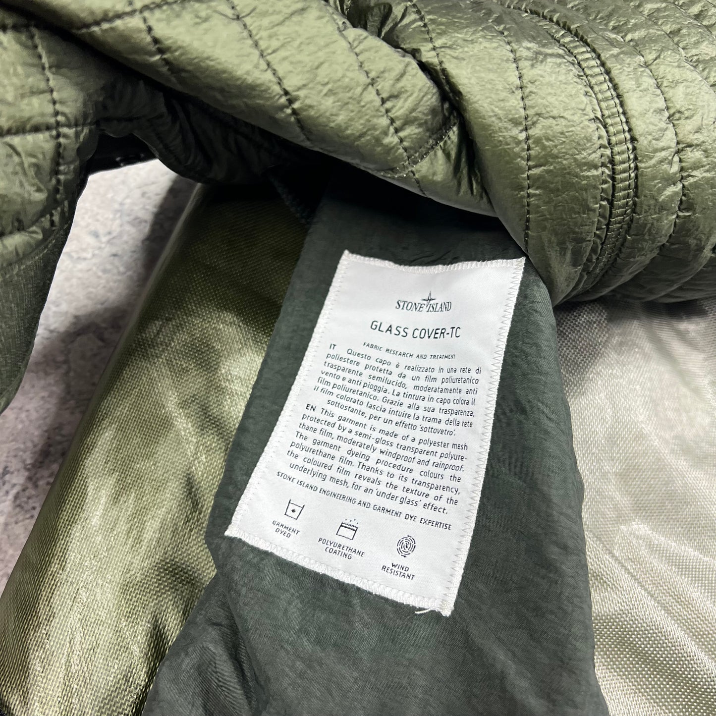 Stone Island Green Glass Cover TC Jacket Large 23.75”