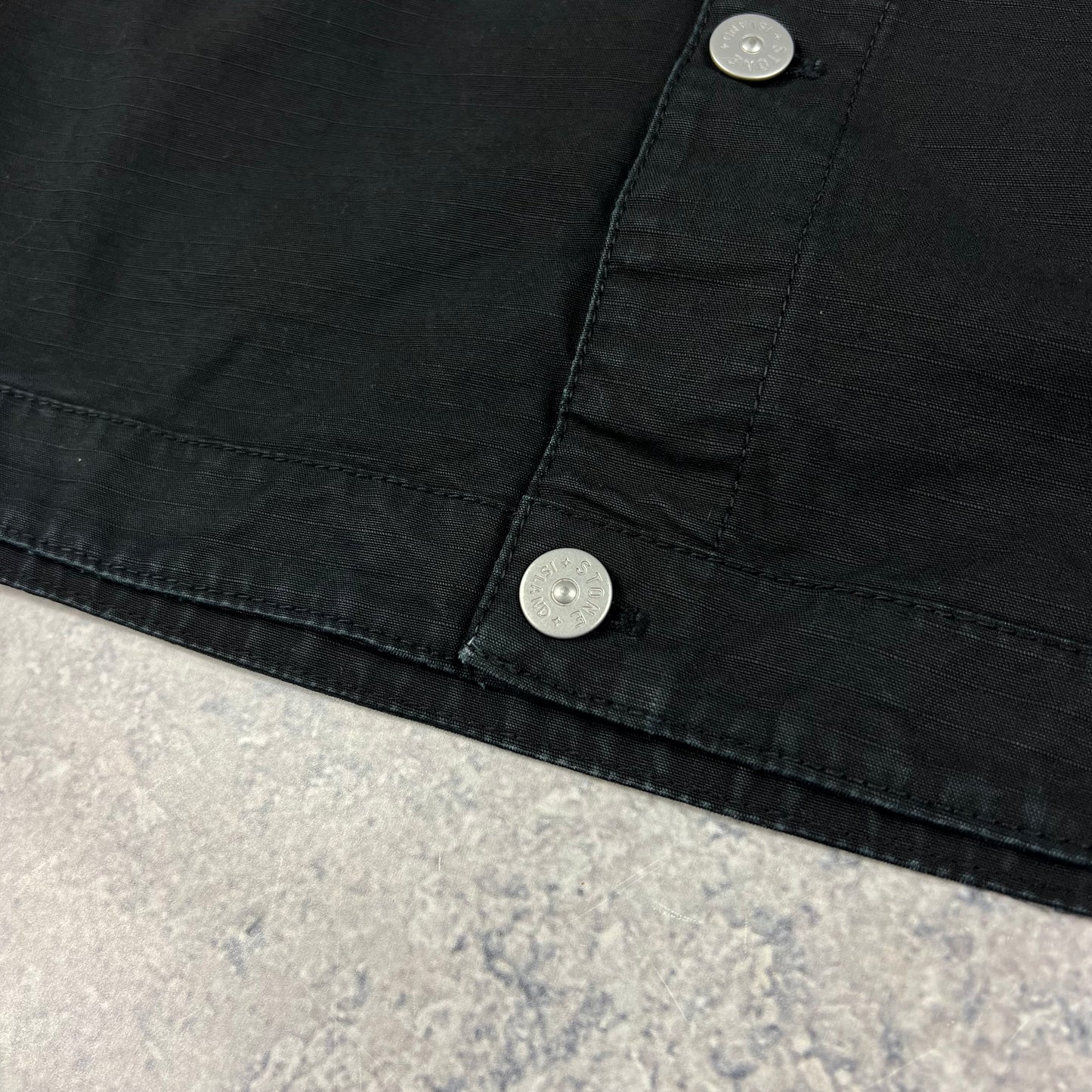 Stone Island Black Ripstop Overshirt Small 21”