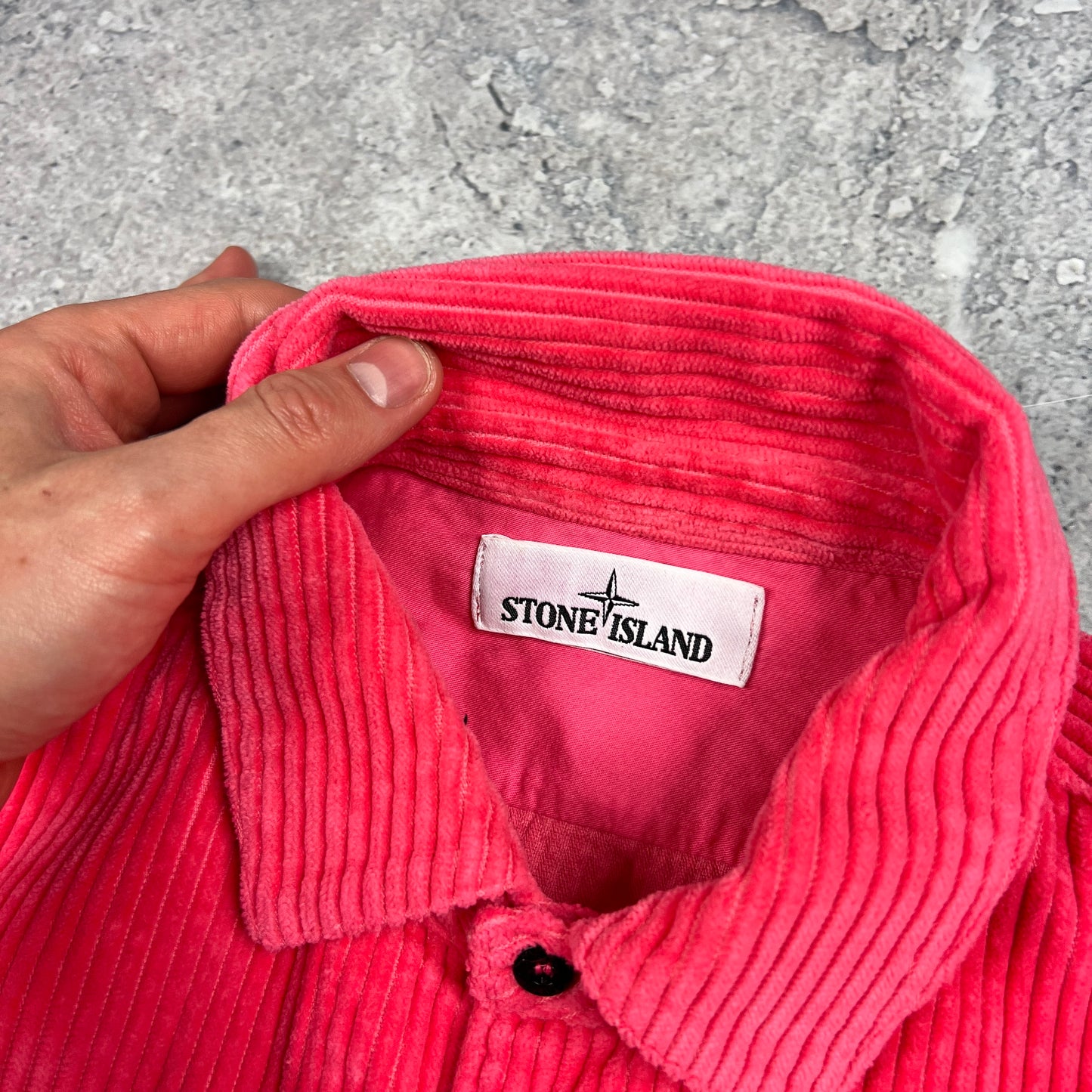 Stone Island Pink Corduroy Overshirt Small 20”