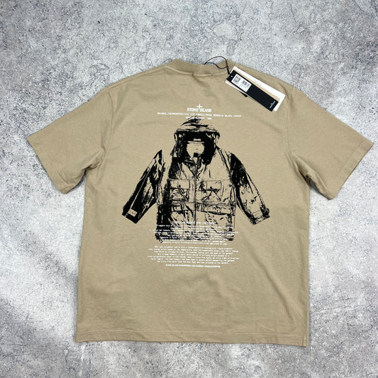 Stone Island Beige Archivio T-Shirt Large 23.5” BNWT