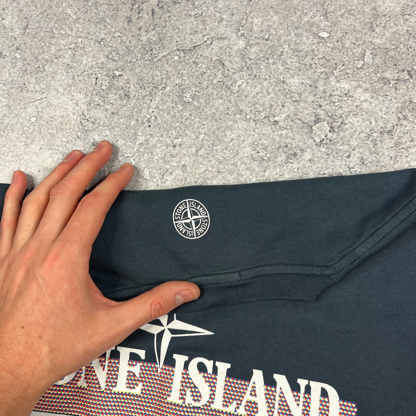 Stone Island Blue Tricromia T-Shirt Medium 20”
