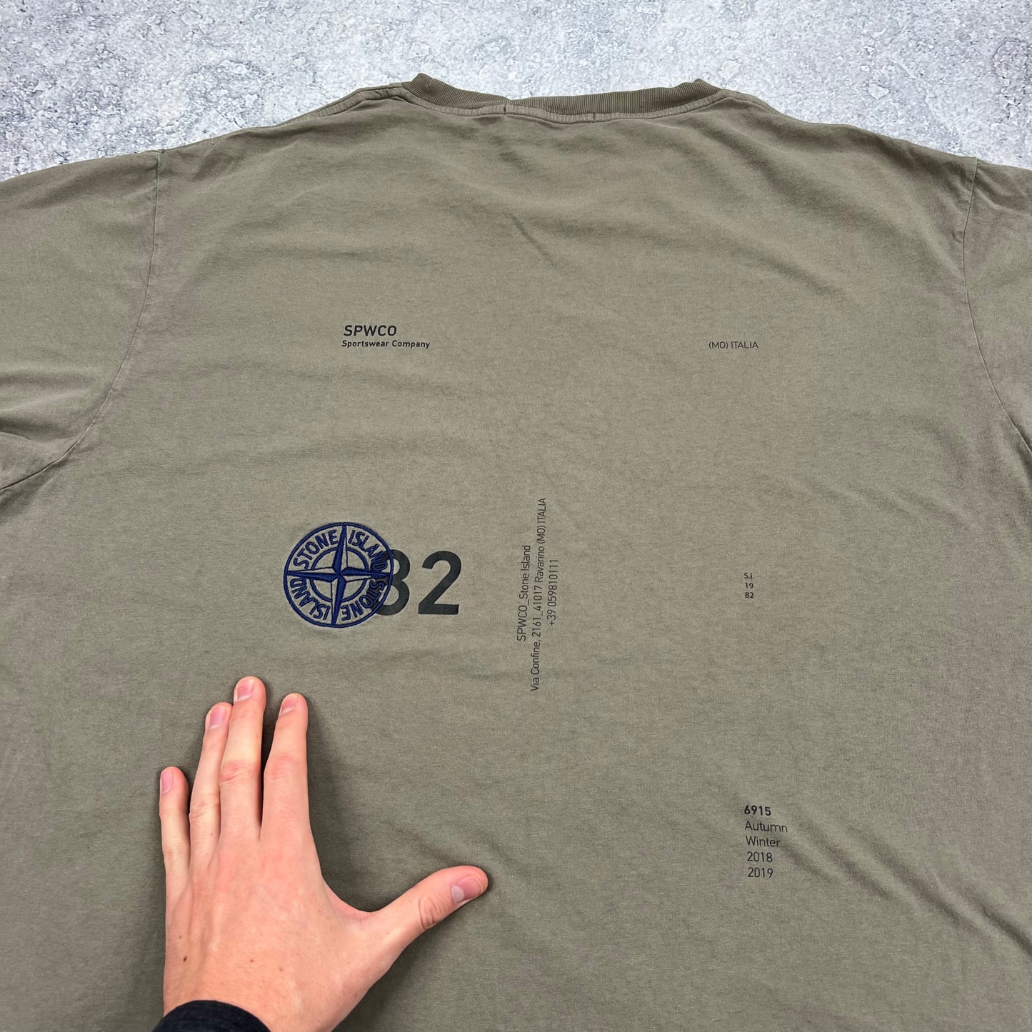 Stone Island Khaki Logo T-Shirt 3XL 25.5”