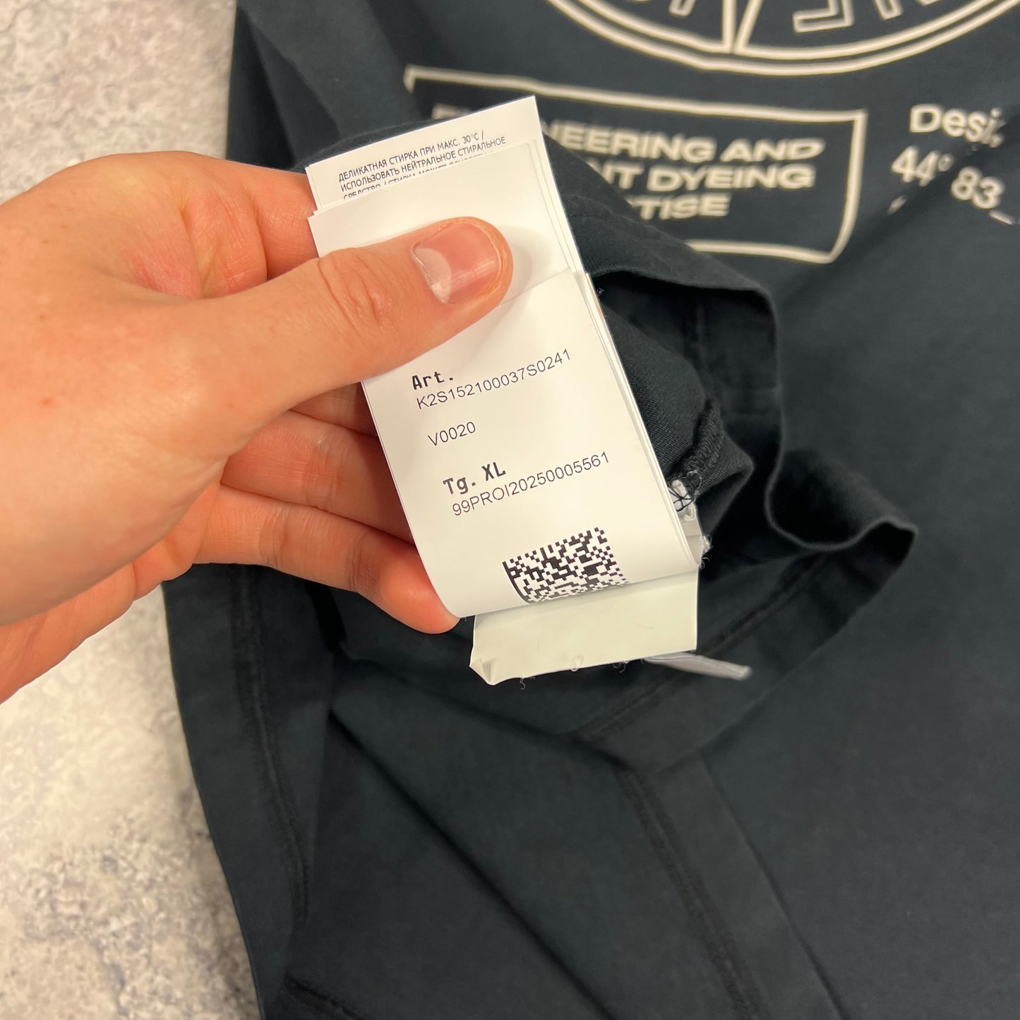 Stone Island Navy Industrial Print T-Shirt XL 24.5”