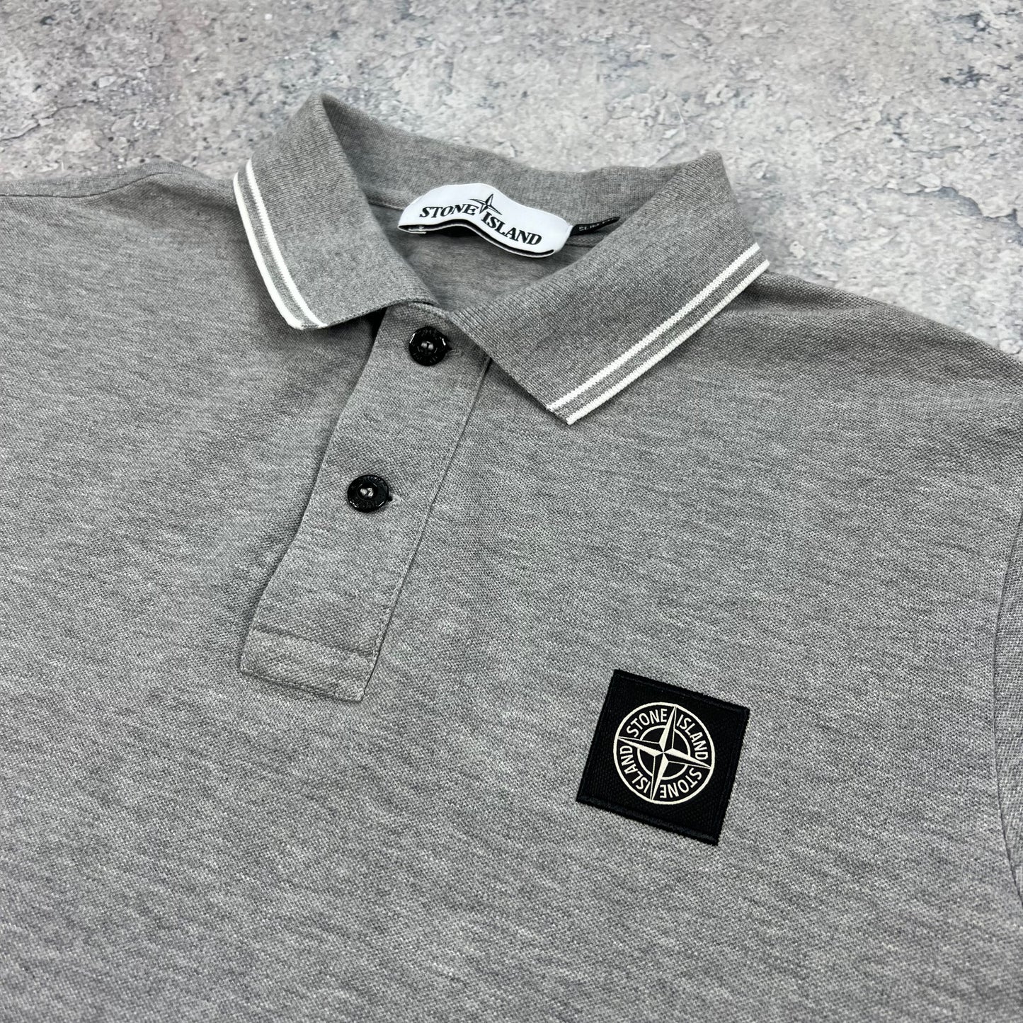 Stone Island Grey Polo Shirt Medium 19.75”