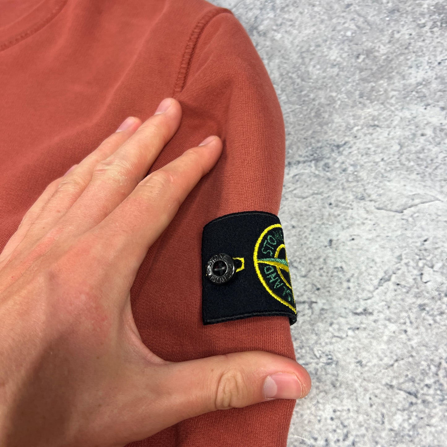 Stone Island Brick Red Sweatshirt XXL 26.5”