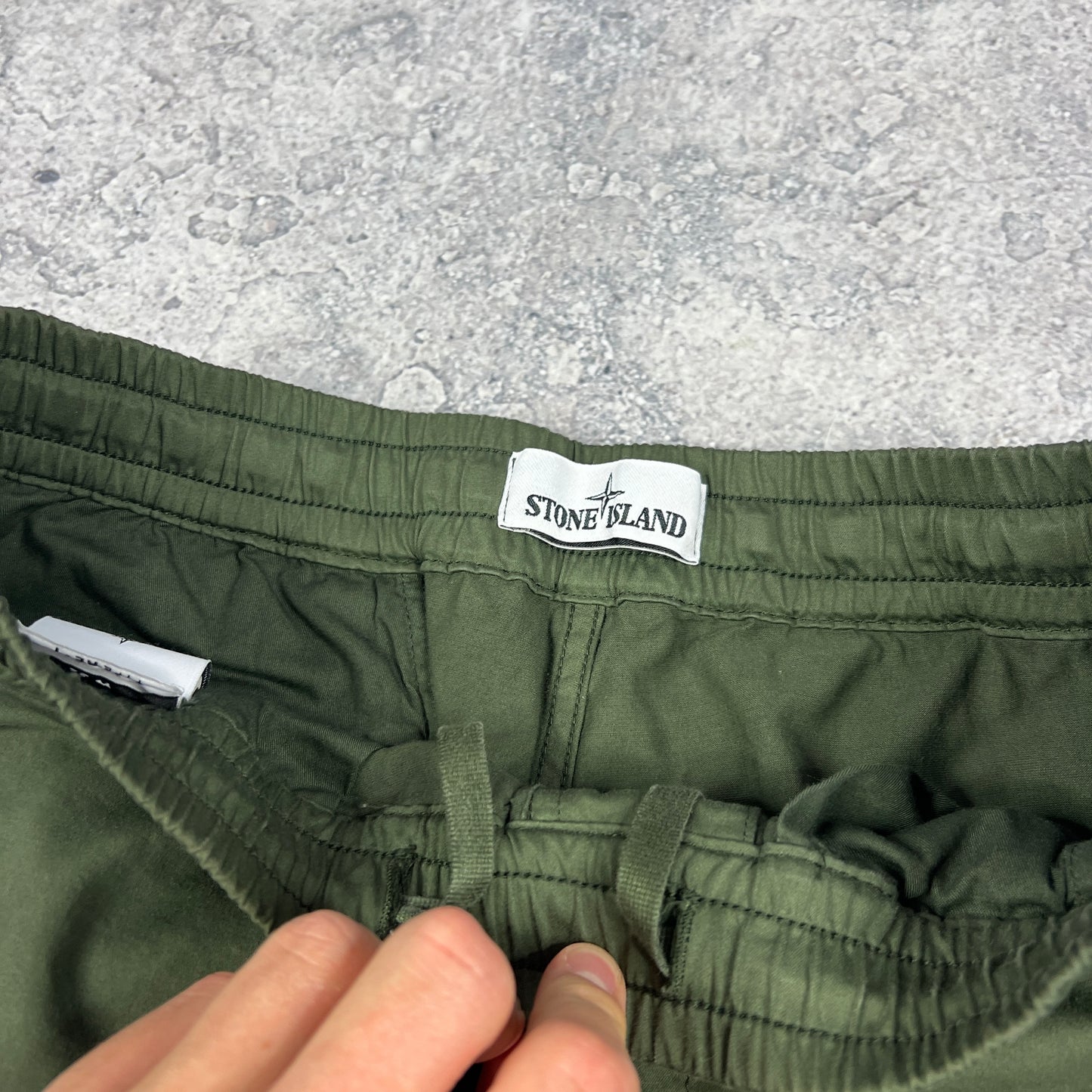 Stone Island Khaki Cuffed Cargo Trousers W32”