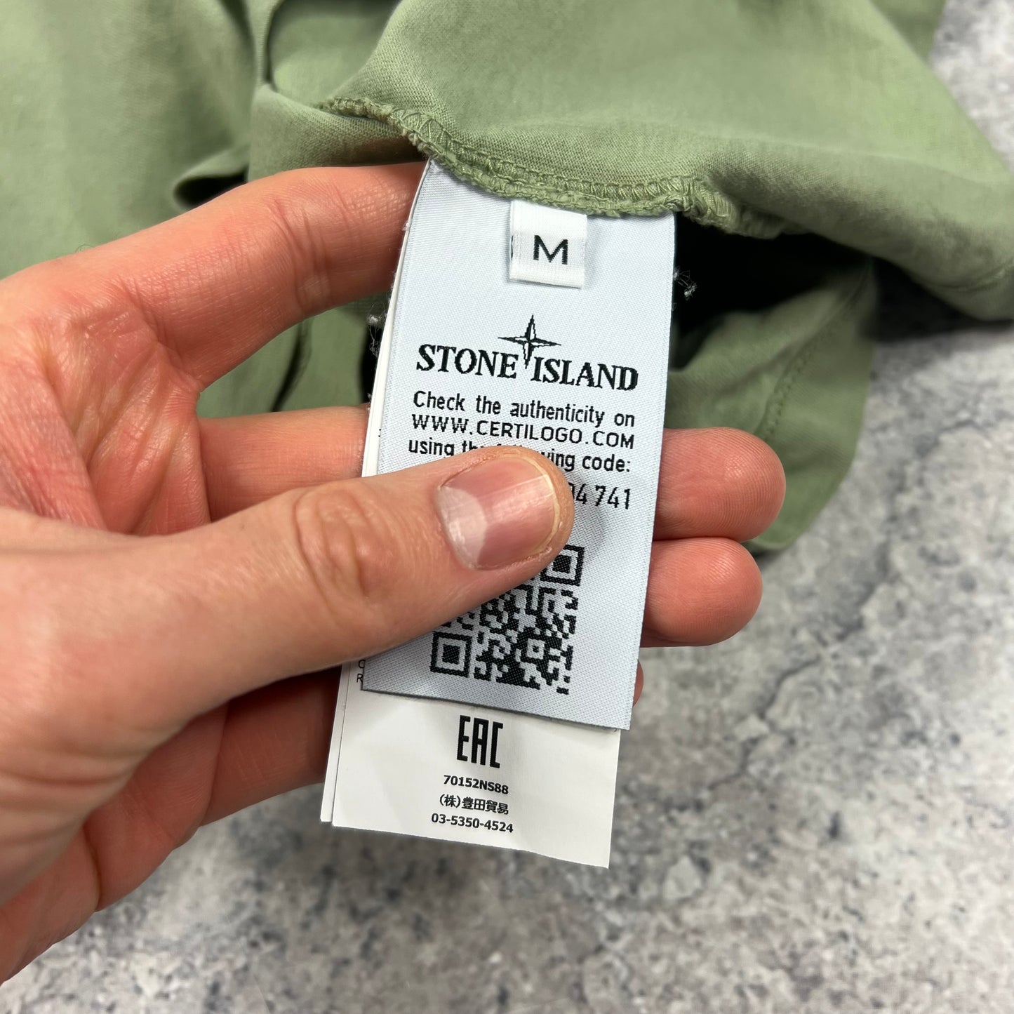 Stone Island Green Reflective T-Shirt Medium 20.5”