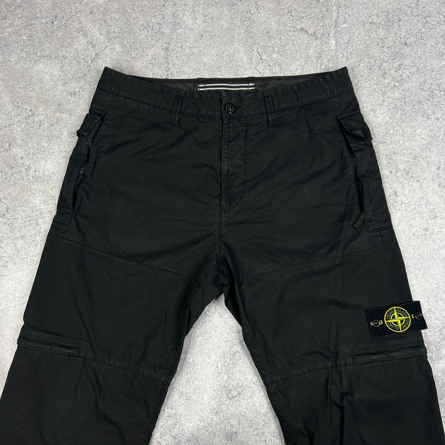 Stone Island Black Regular Cargo Trousers W33-34”