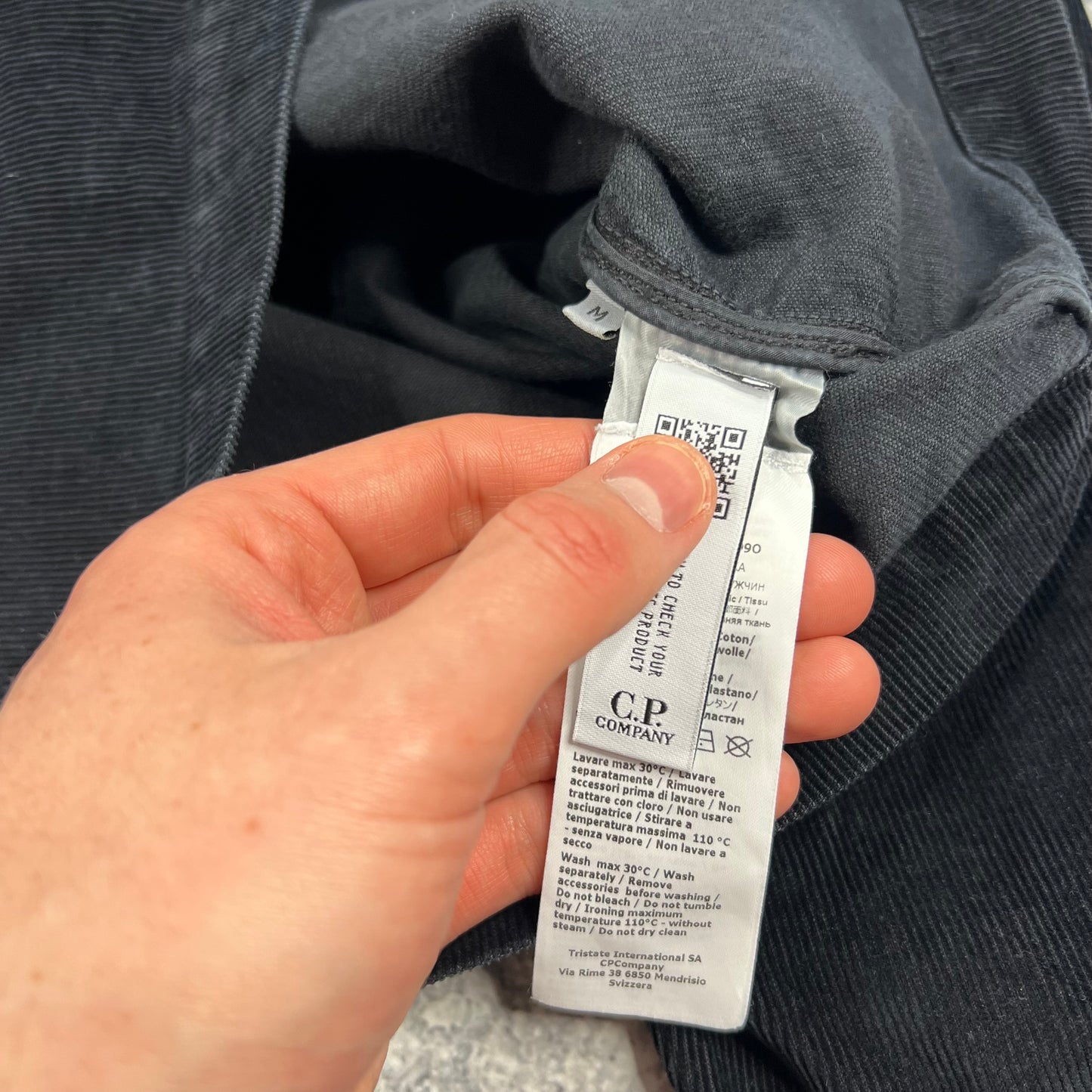 CP Conpany Navy Cord Lens Overshirt Medium 20.75”