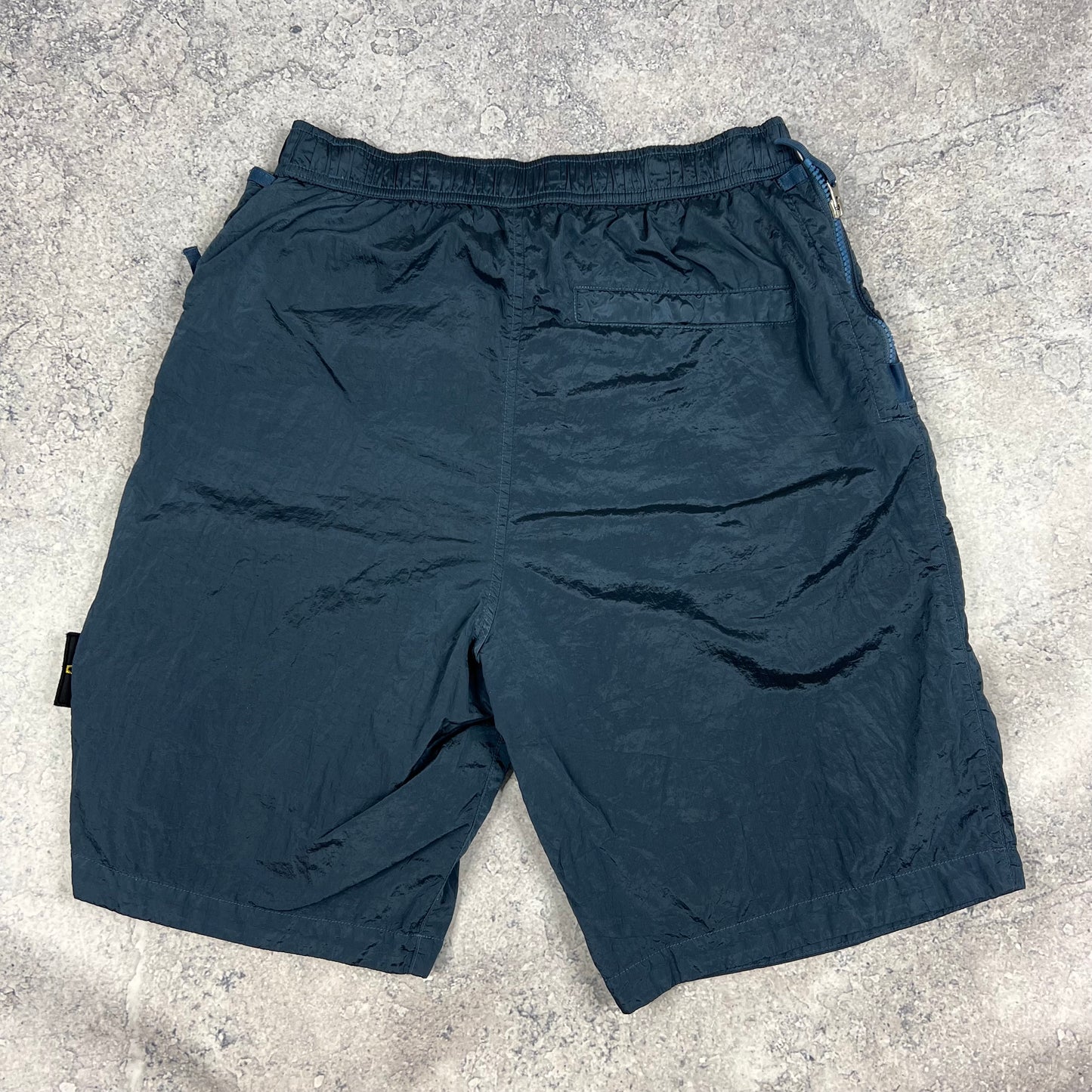 Stone Island Blue Nylon Metal Cargo Shorts W30”