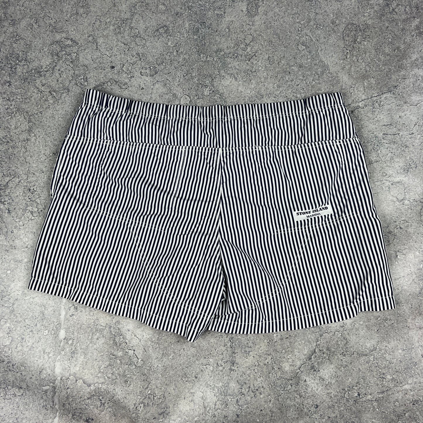 Stone Island Marina Blue Striped Swimshorts XL W38