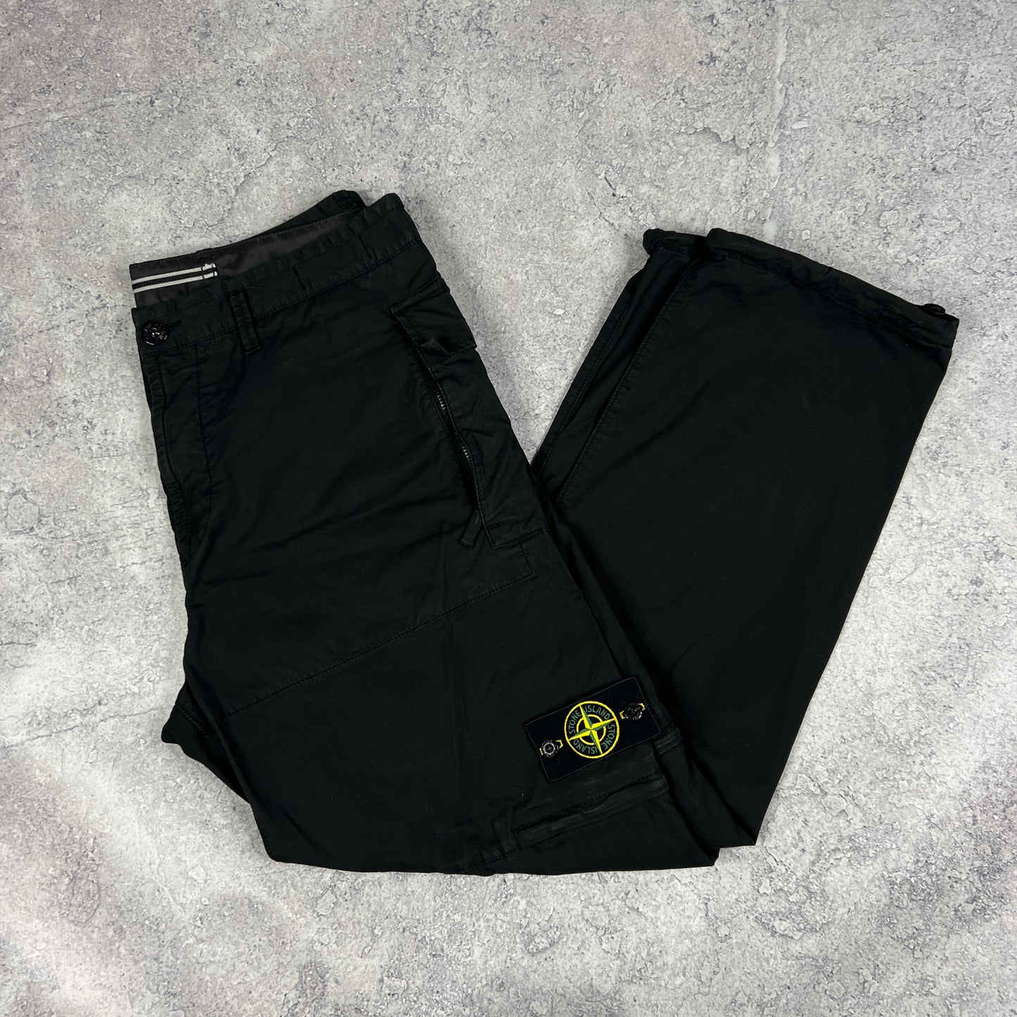 Stone Island Black Regular Cargo Trousers W33-34”