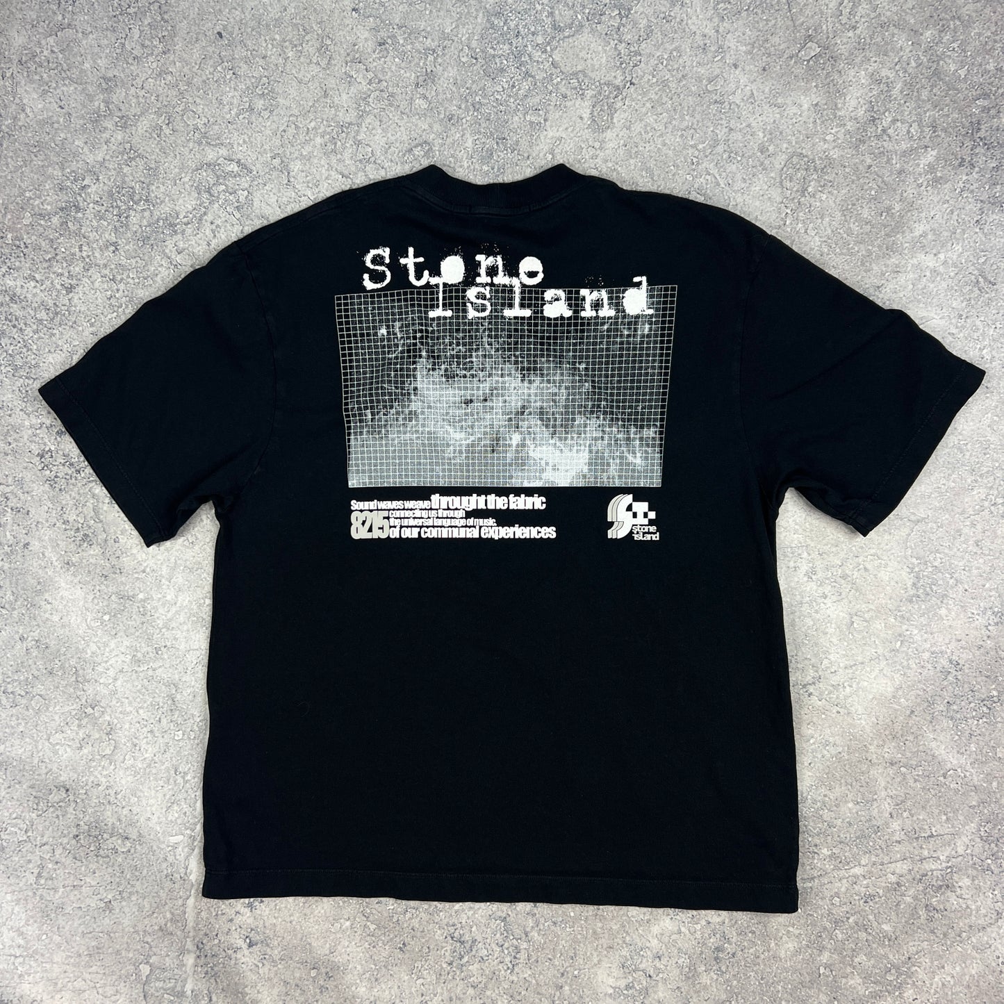 Stone Island Black Soundwave Graphic T-Shirt Small 21”