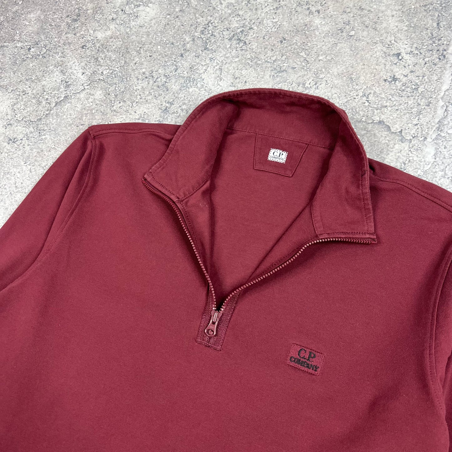CP Company Burgundy Quarter Zip Medium 20.5”