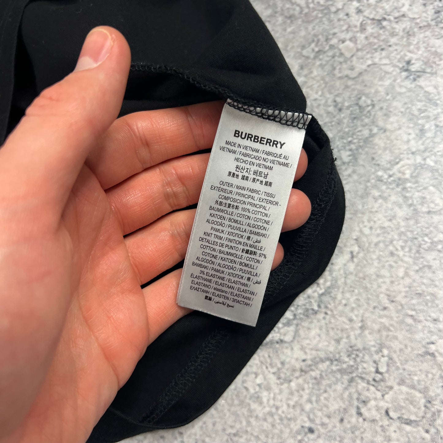 Burberry Black Spellout T-Shirt Medium 22”
