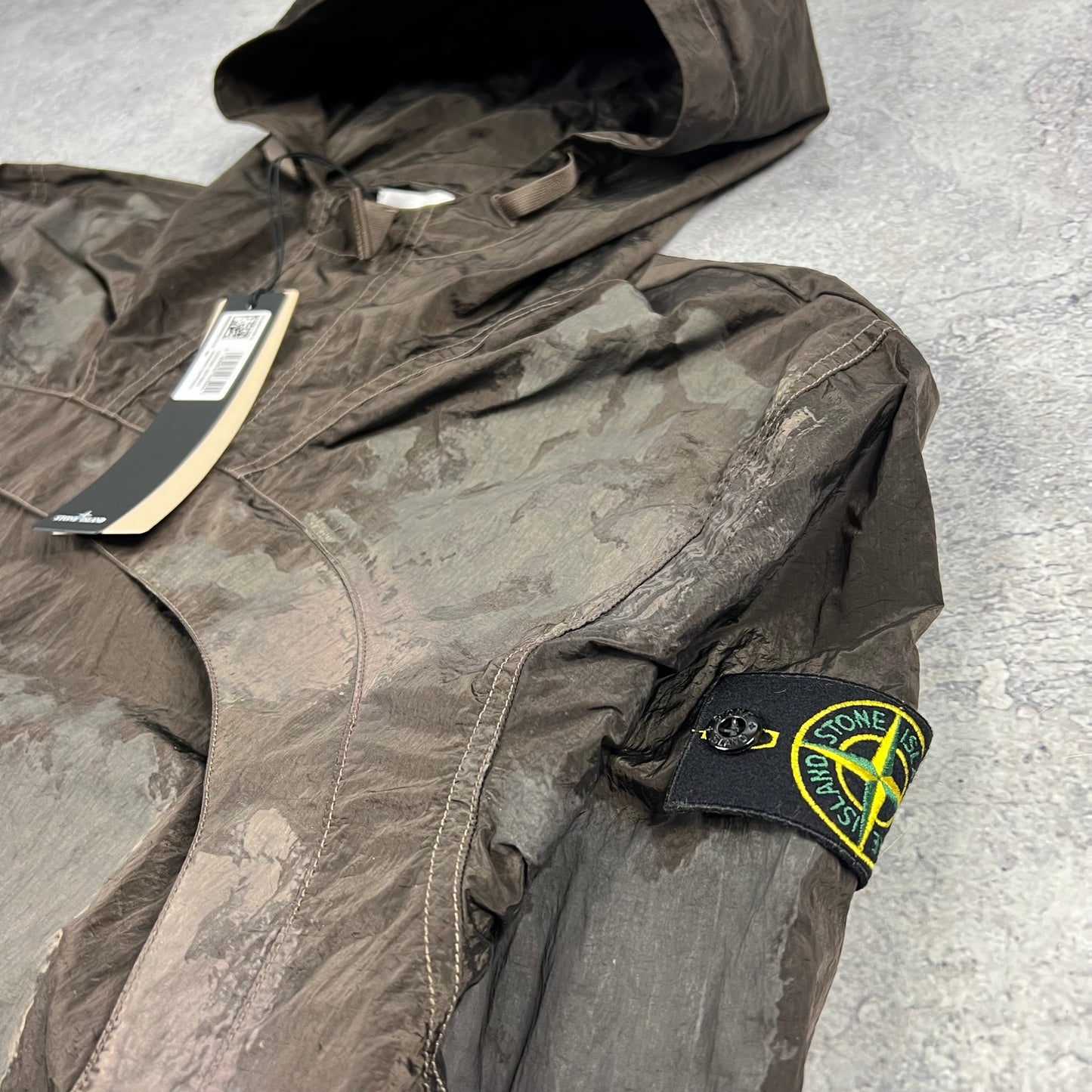 Stone Island Brown Camo Nylon Metal Smock XL 24” BNWT