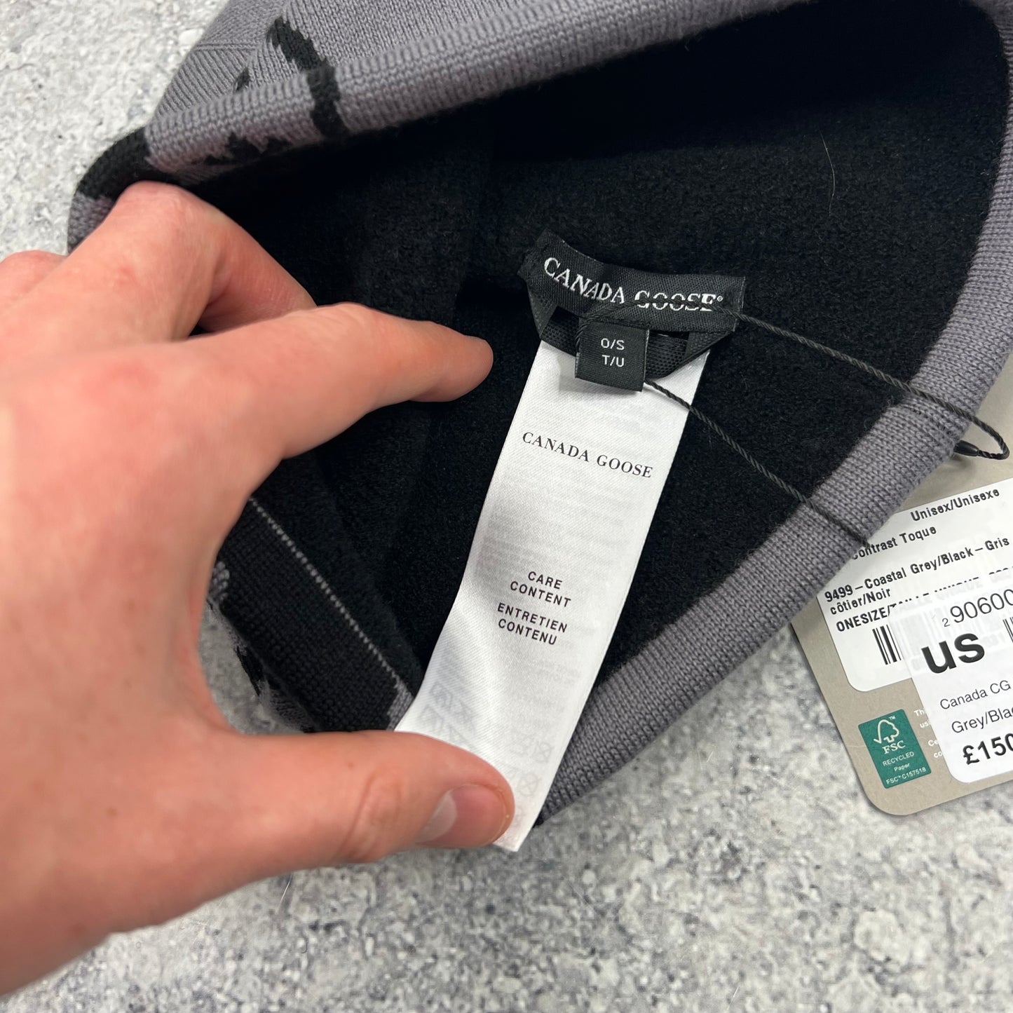 Canada Goose Grey/Black Beanie BNWT