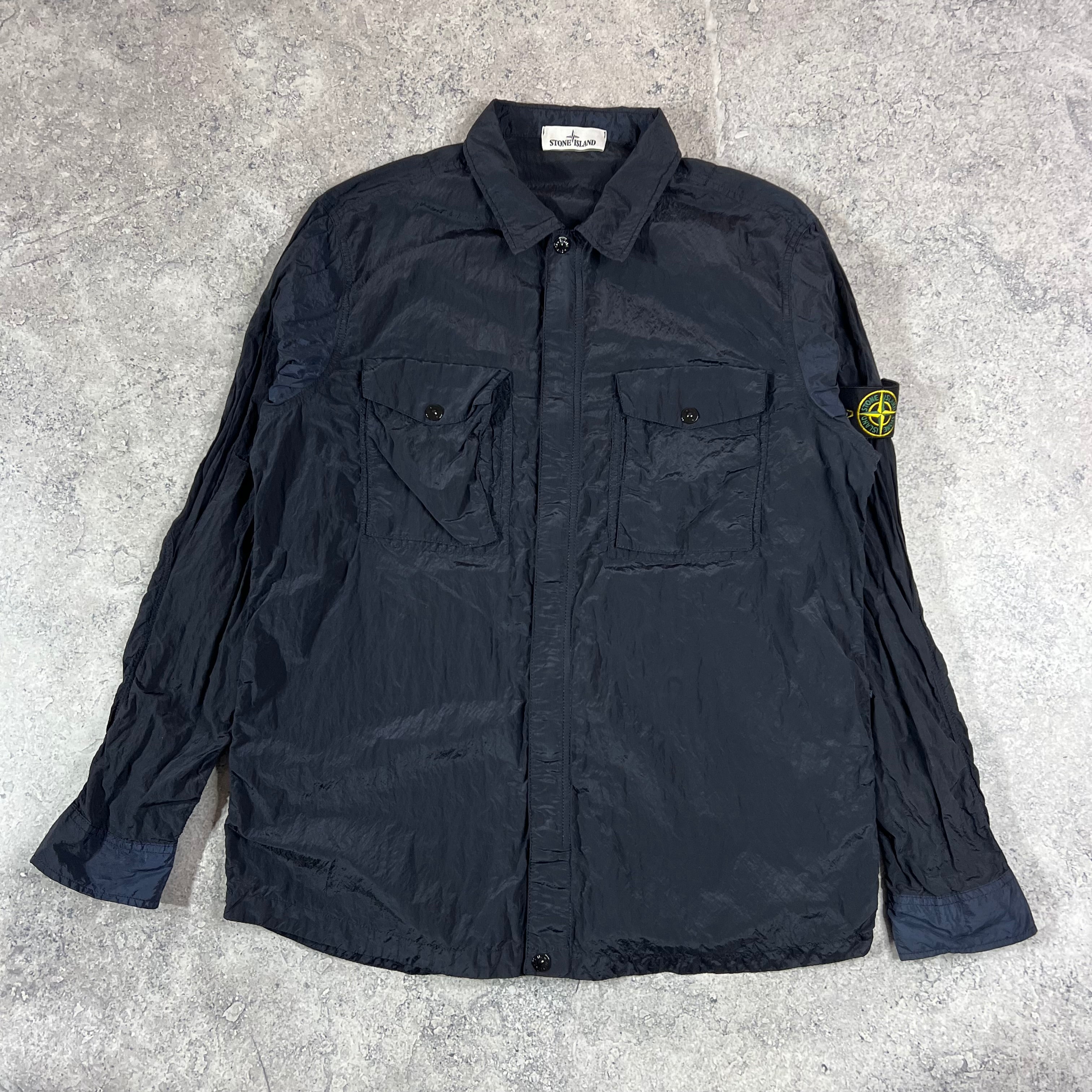 Stone Island Navy Nylon Metal Overshirt XXL 23.5 Wynns Wardrobe