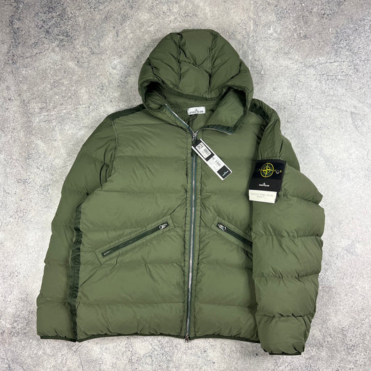 Stone Island Khaki Seamless Tunnel Down Jacket BNWT