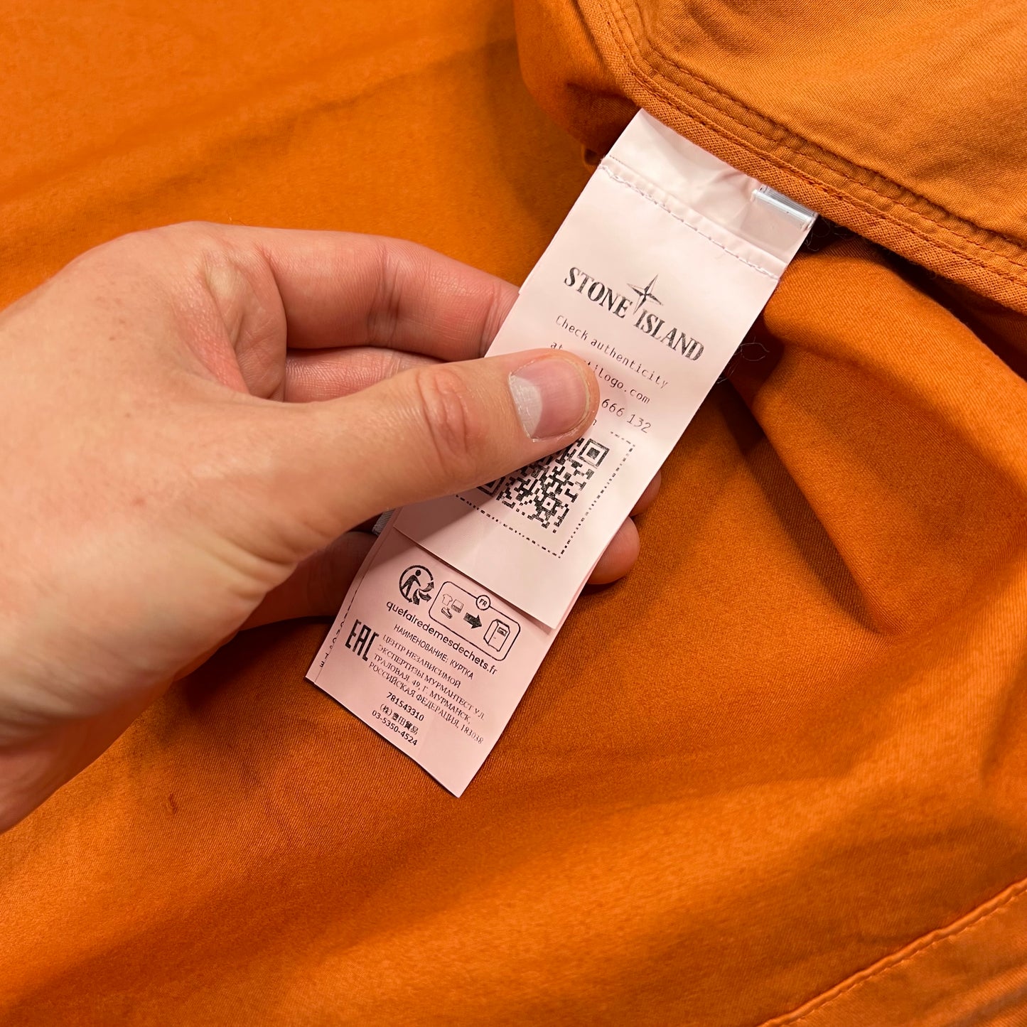 Stone Island Orange Supima Cotton Hooded Jacket BNWT