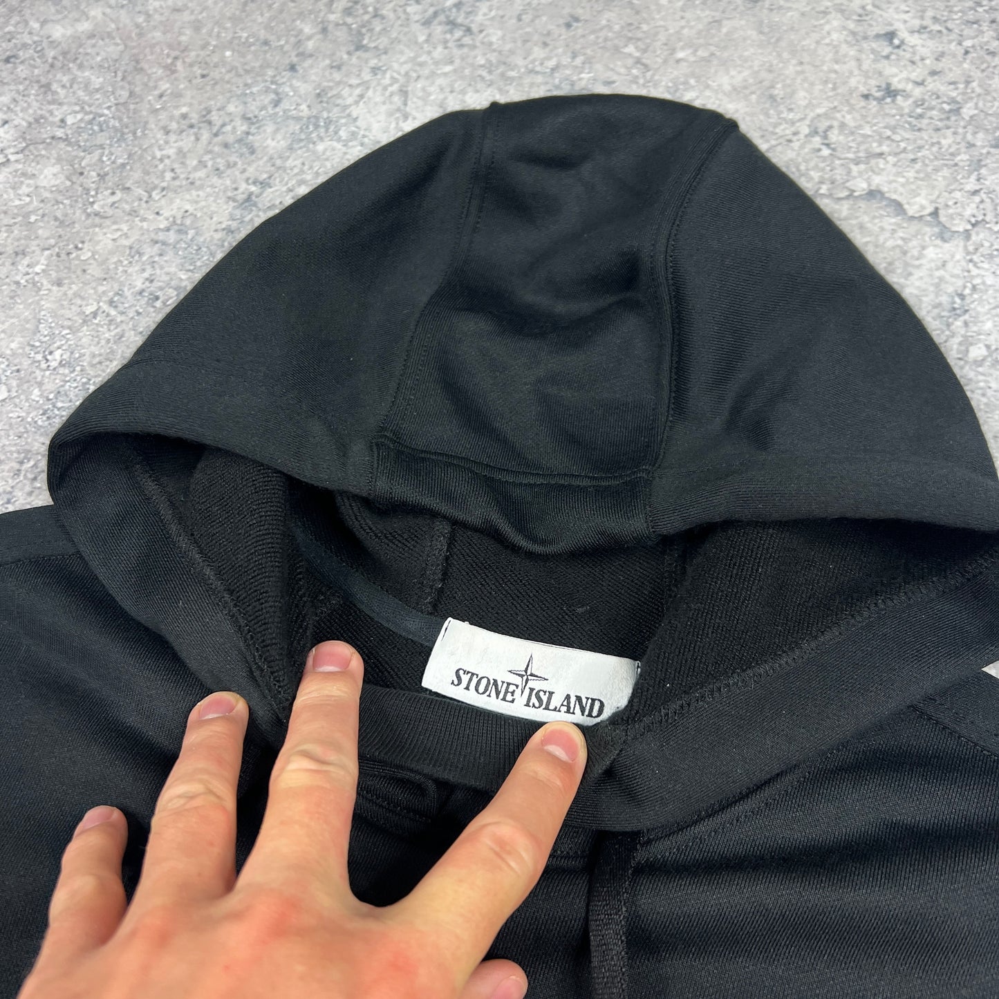 Stone Island Black Marina Hoodie Medium 22”