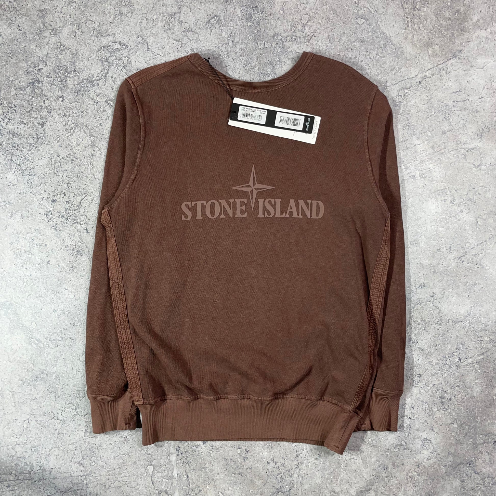 Stone Island Brown Double Front Sweatshirt Medium 21.5 Wynns