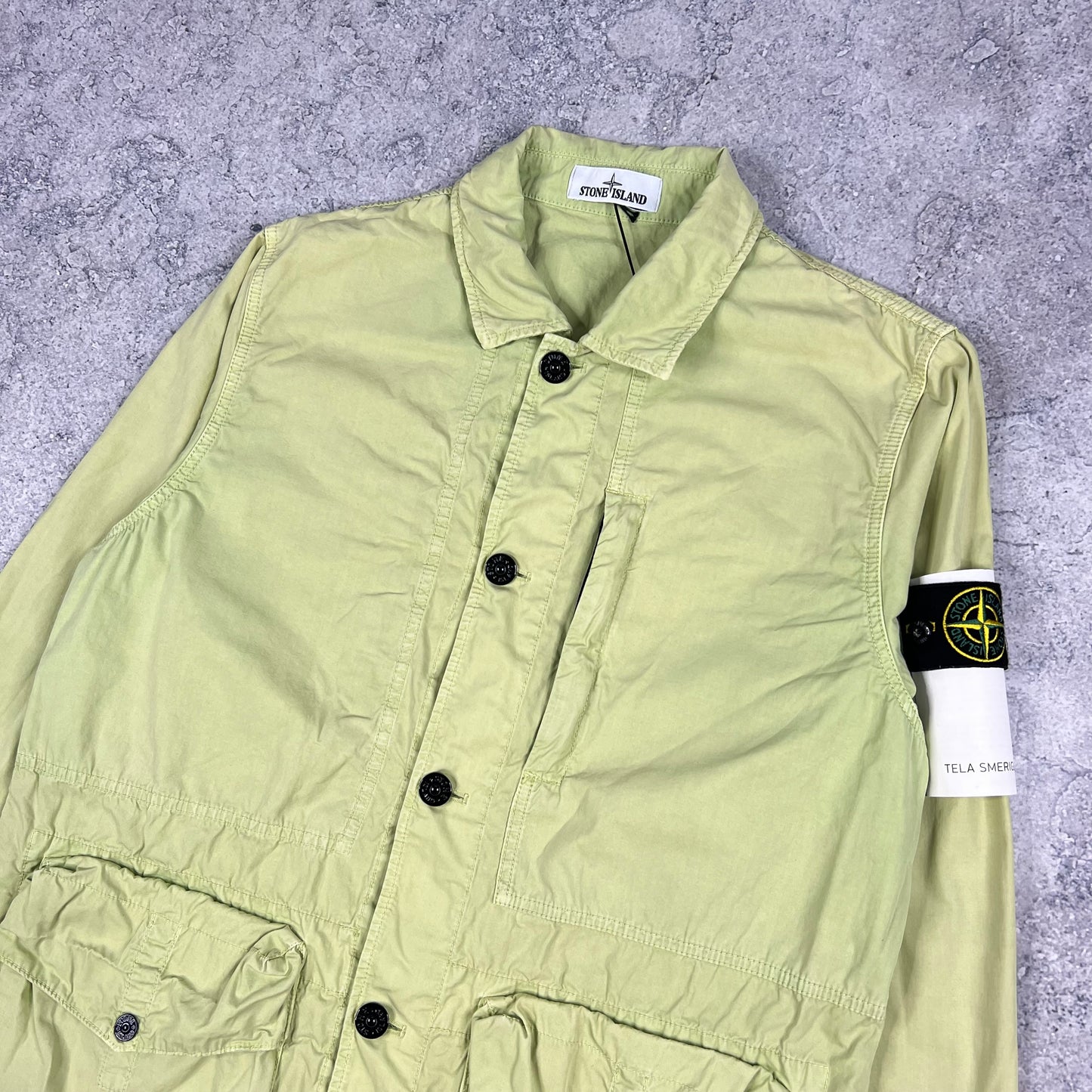 Stone Island Green Tela Smerigliata Jacket Large 22.5”