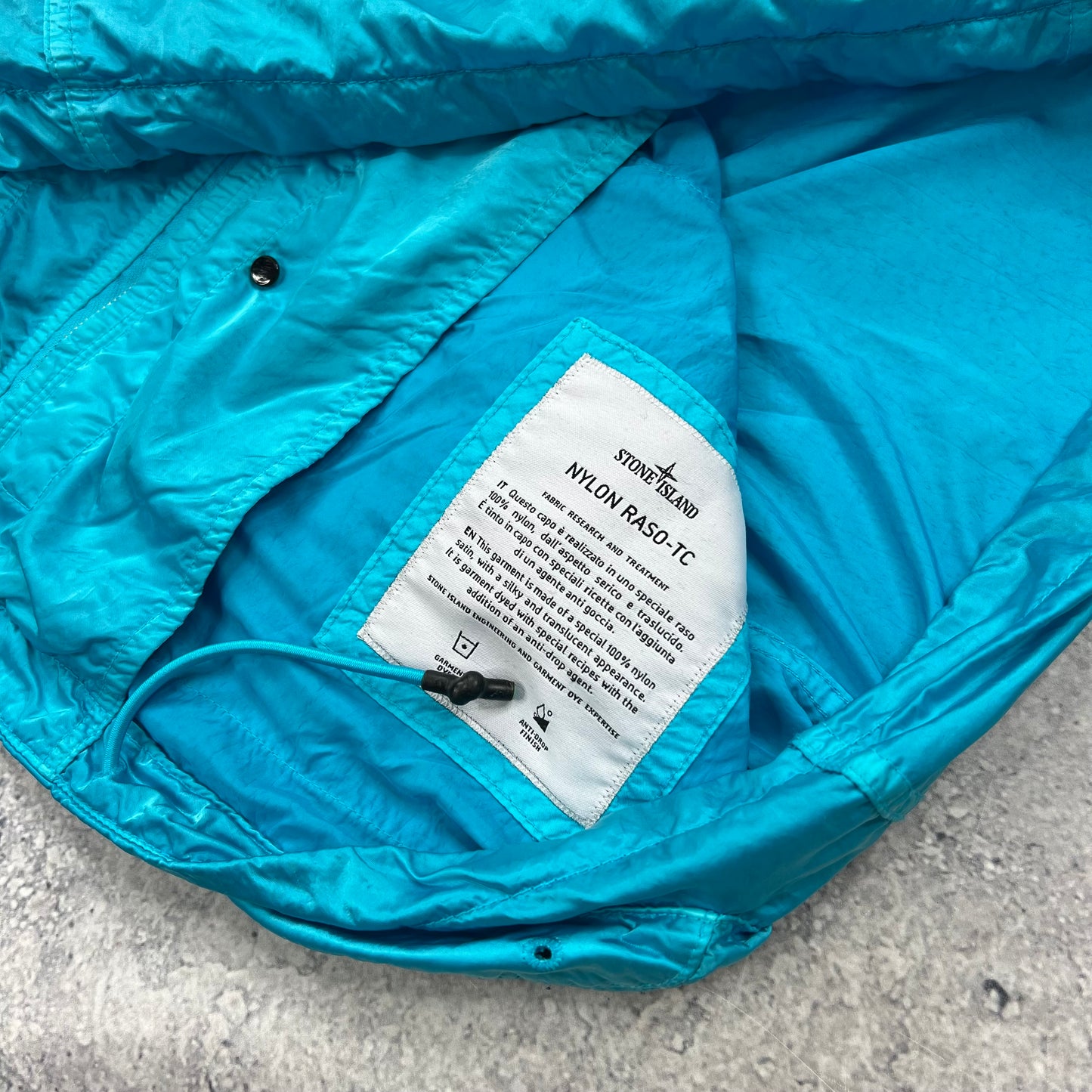 Stone Island Blue Nylon Raso TC Jacket Medium 23”