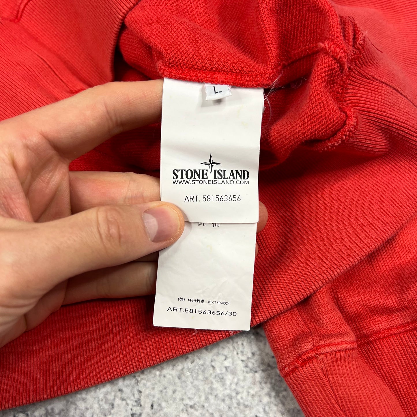 Stone Island Red Sweatshirt Large 21.5”