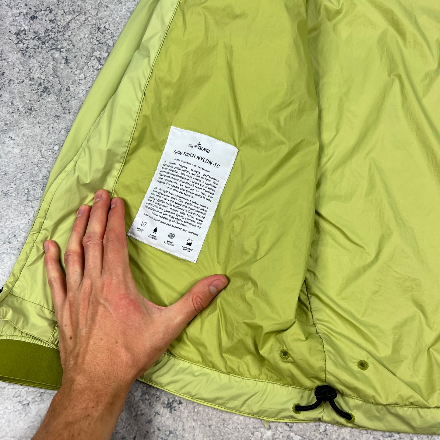 Stone Island Lime Skin Touch Nylon Jacket Large 23.5”