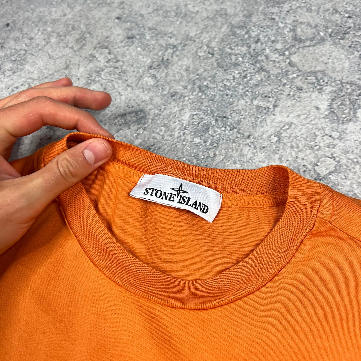 Stone Island Orange Patch T-Shirt Medium 20.75”