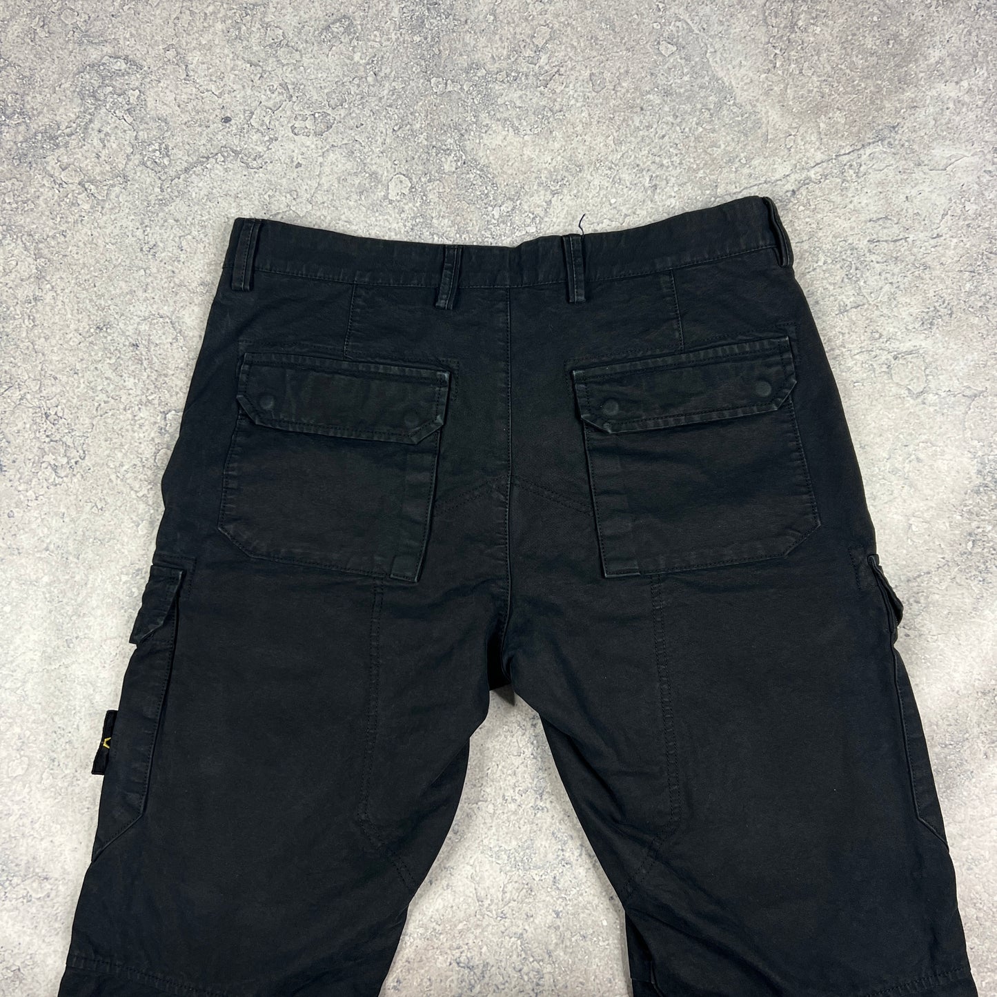 Stone Island Black Regular Cargo Trousers W32”