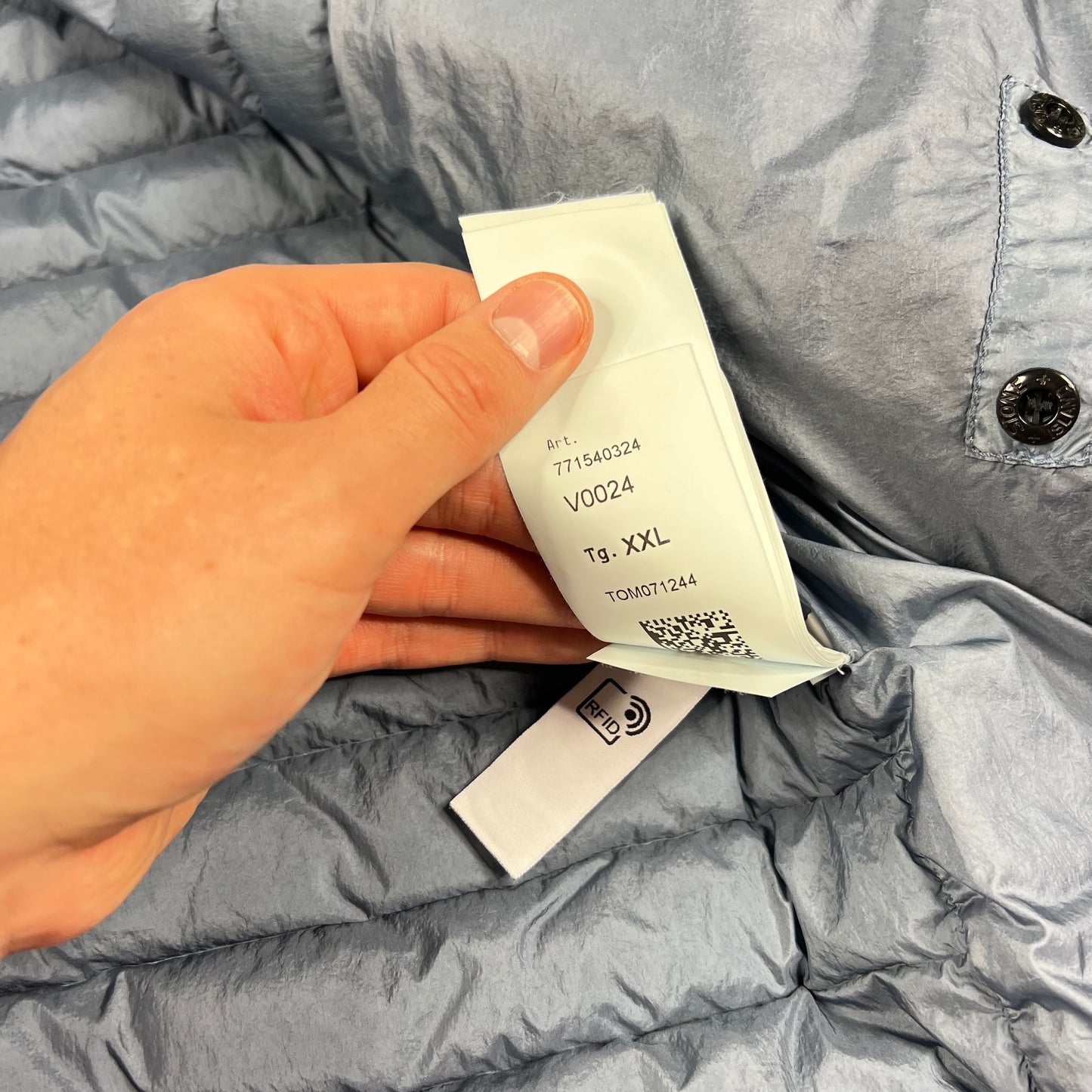 Stone Island Blue Loom Woven Down Jacket XXL 25.5”