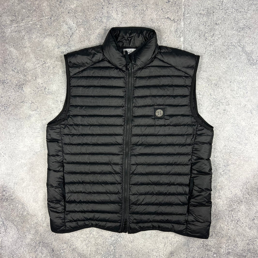 Stone Island Black Loom Woven Down Gilet XXL 26”