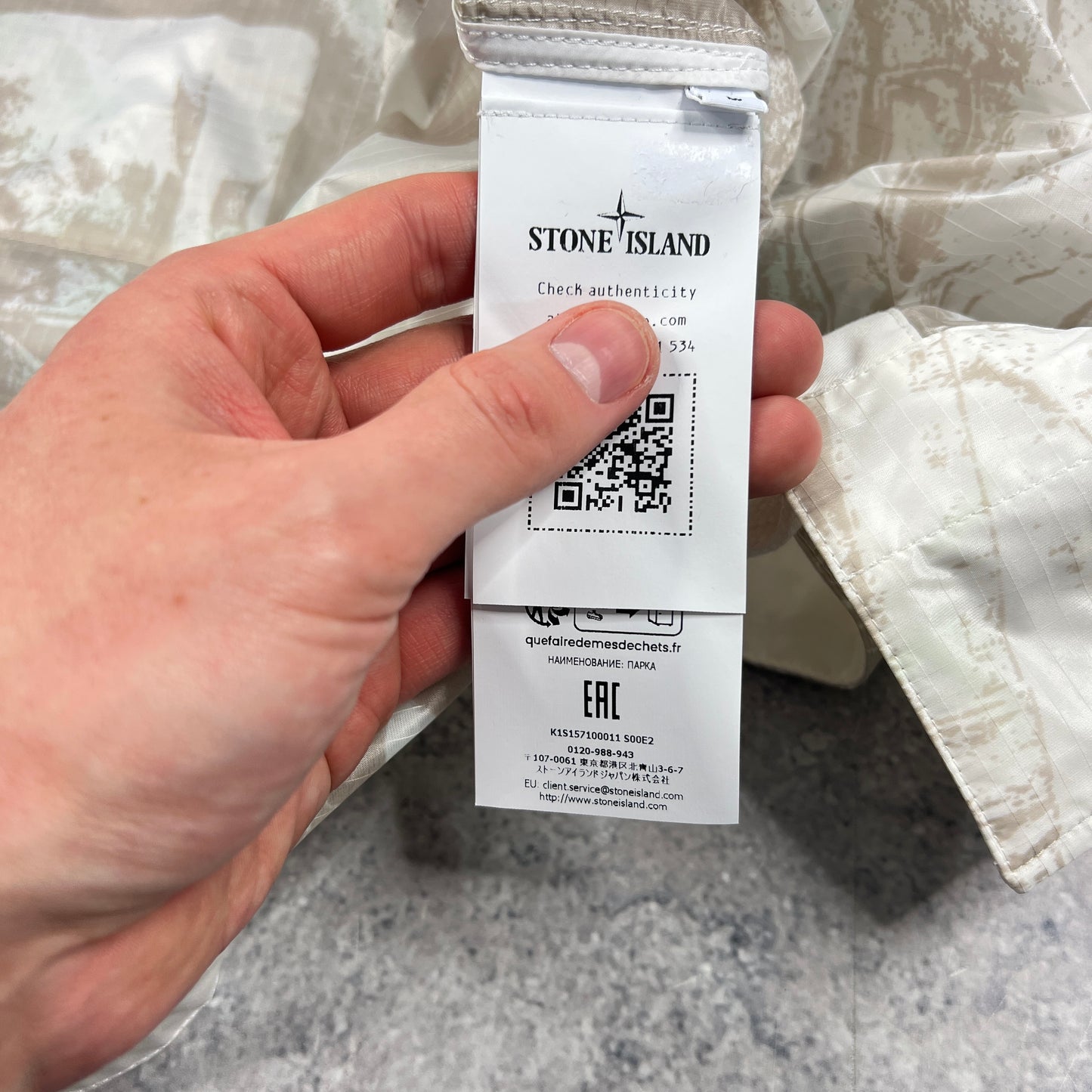 Stone Island UV Reactive Camo Parka Jacket Large 26” BNWT