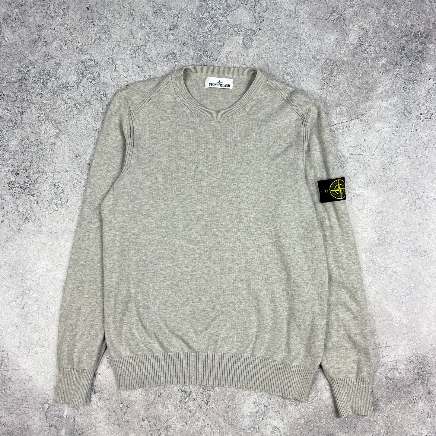 Stone Island Grey Knit Sweatshirt Medium 21.5”
